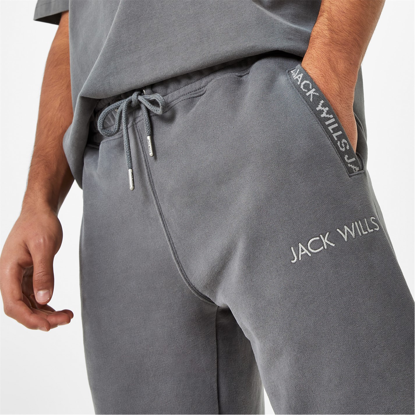 Tepláky Jack Wills Slate 8034403 Jacquard Logo Joggers Mens - 3
