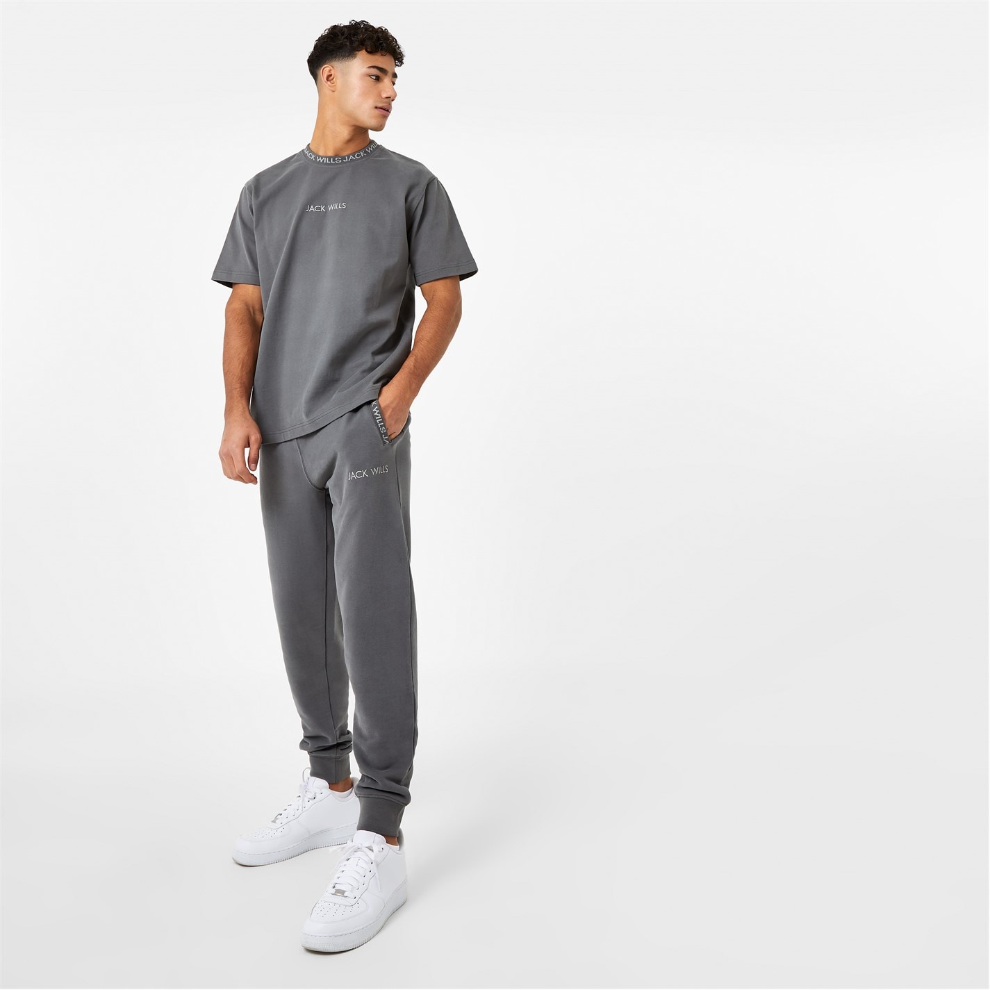 Tepláky Jack Wills Slate 8034403 Jacquard Logo Joggers Mens - 4