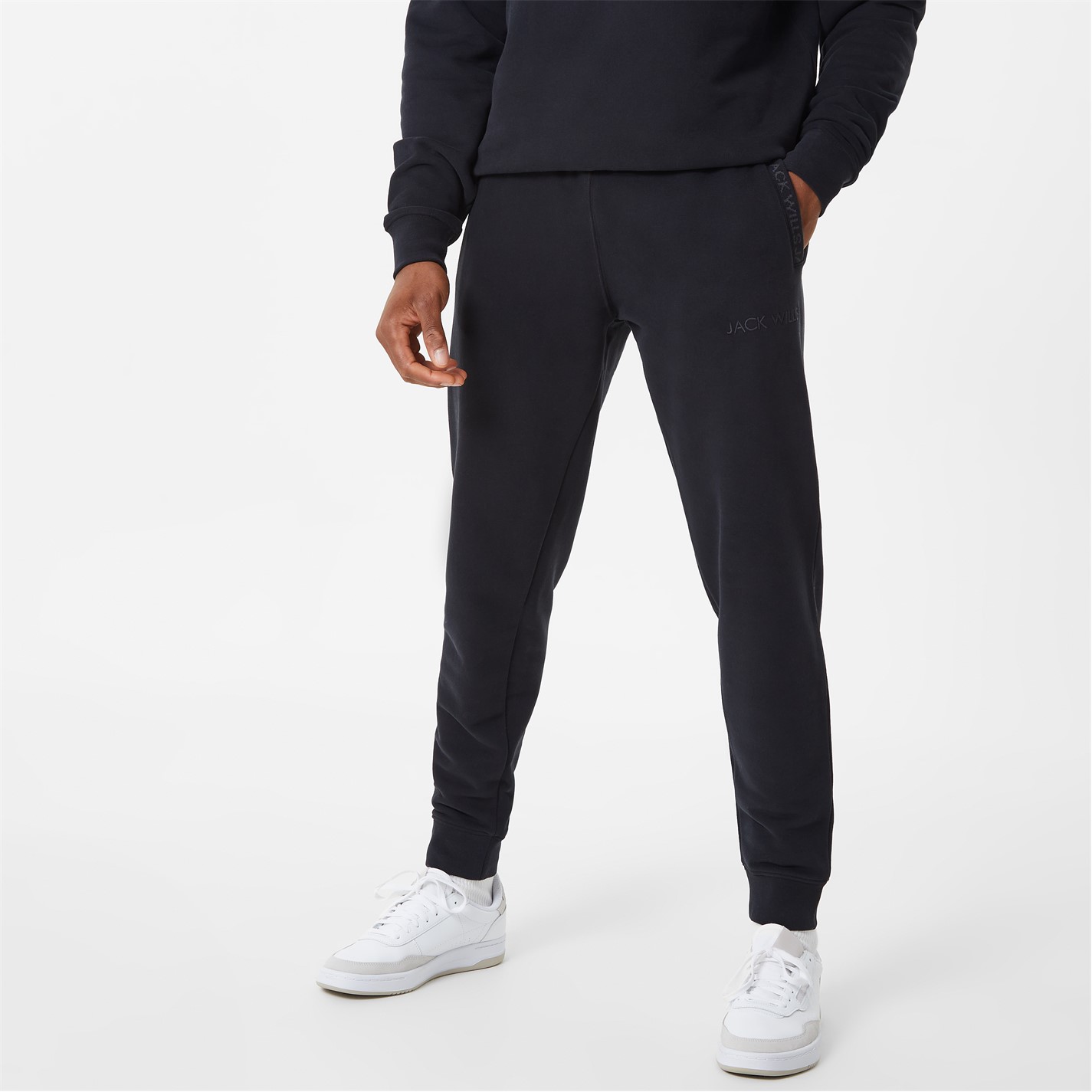 Tepláky Jack Wills Black 2497780 Jacquard Logo Joggers Mens - 1