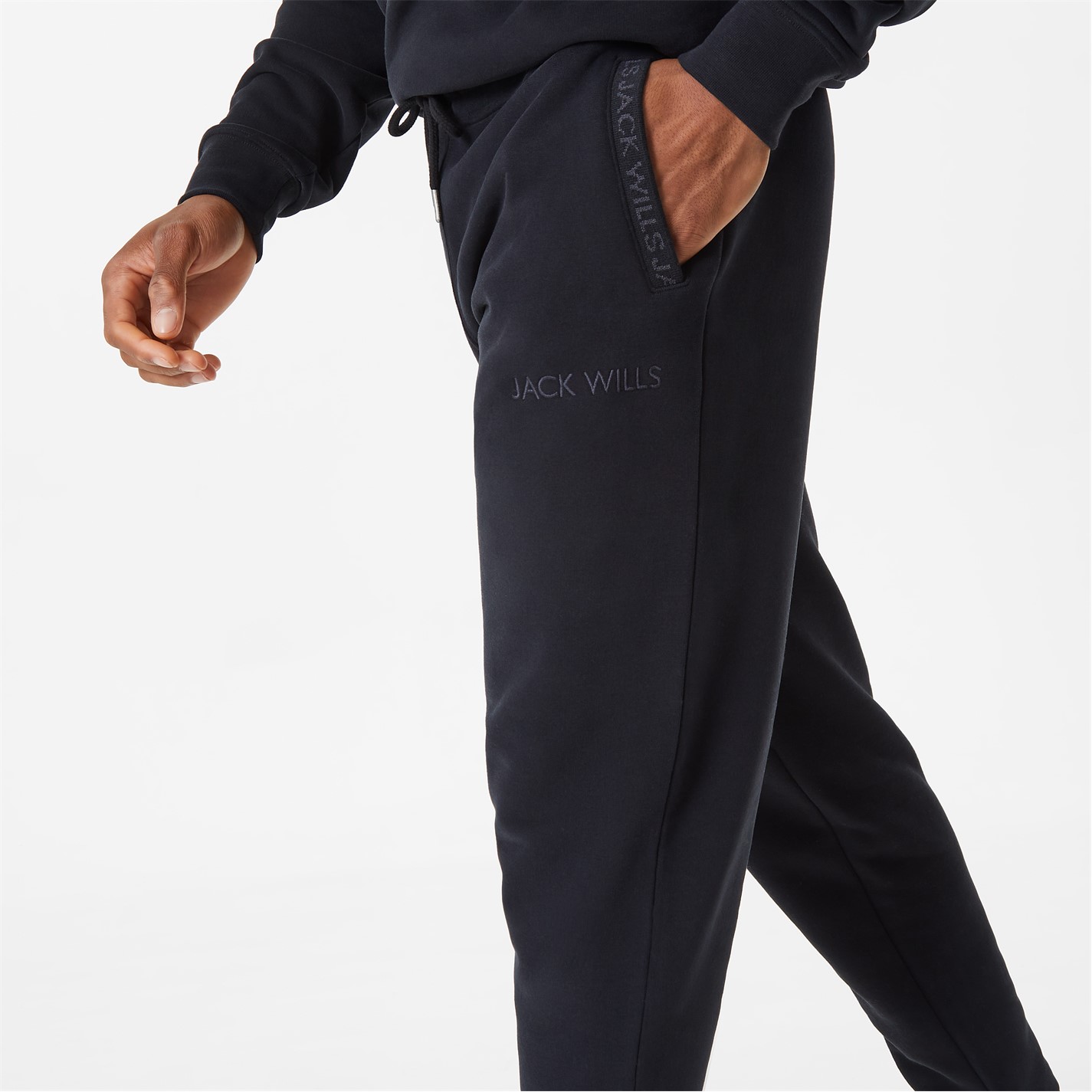 Tepláky Jack Wills Black 2497780 Jacquard Logo Joggers Mens - 3