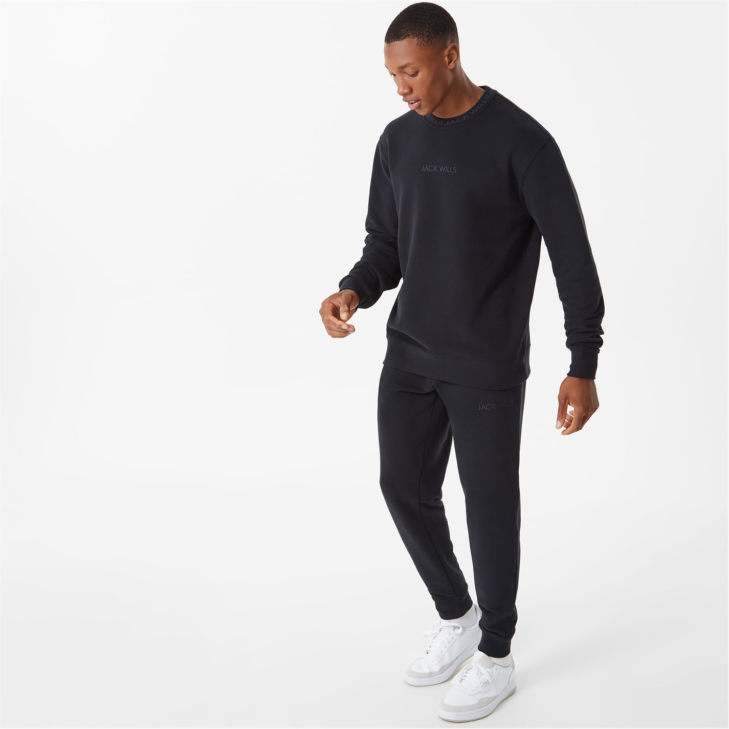 Tepláky Jack Wills Black 2497780 Jacquard Logo Joggers Mens - 4