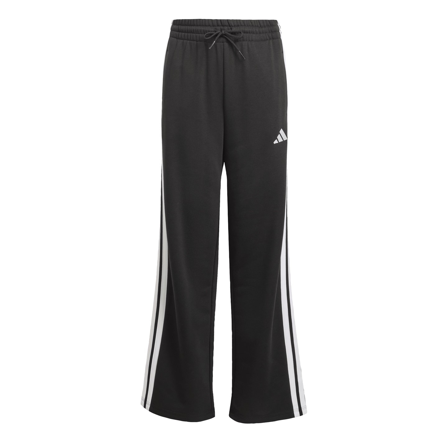 adidas Black 8141463 Kids' Wide Leg Open Hem Fleece Joggers - 1