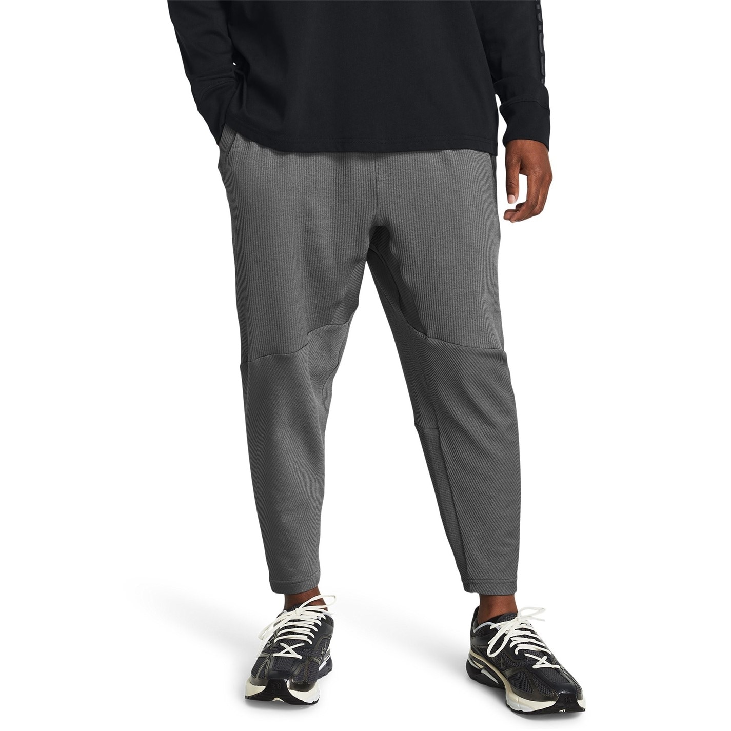Tepláky Under Armour Grey 2193975 Men's Ribbed Open Hem Fleece Joggers - 3