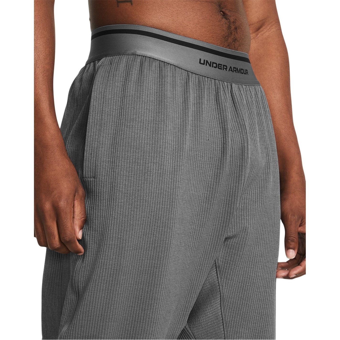 Tepláky Under Armour Grey 2193975 Men's Ribbed Open Hem Fleece Joggers - 5