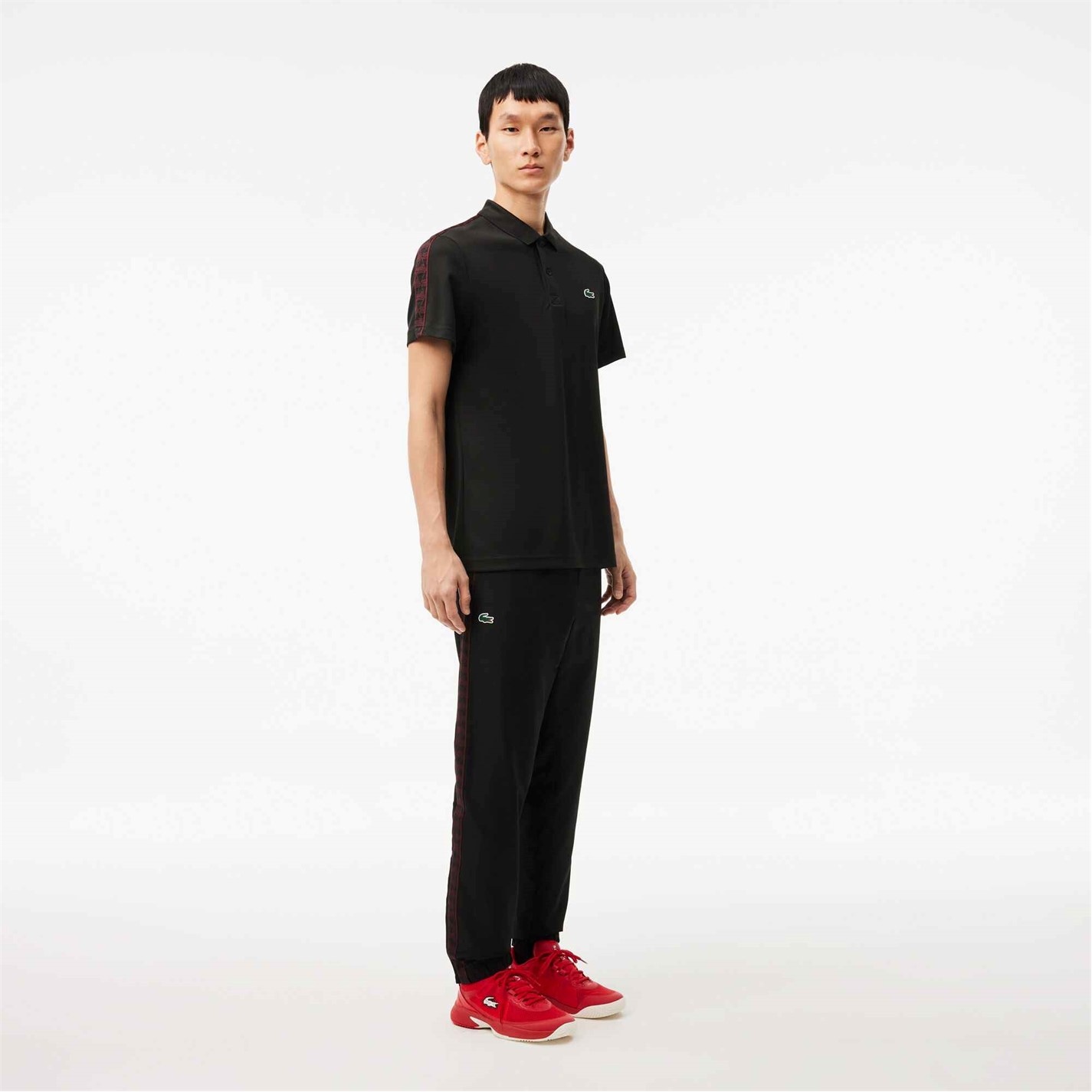 Tepláky Lacoste Black 031 3449829 Men's Tapered Closed Cuff Fleece Joggers - 4