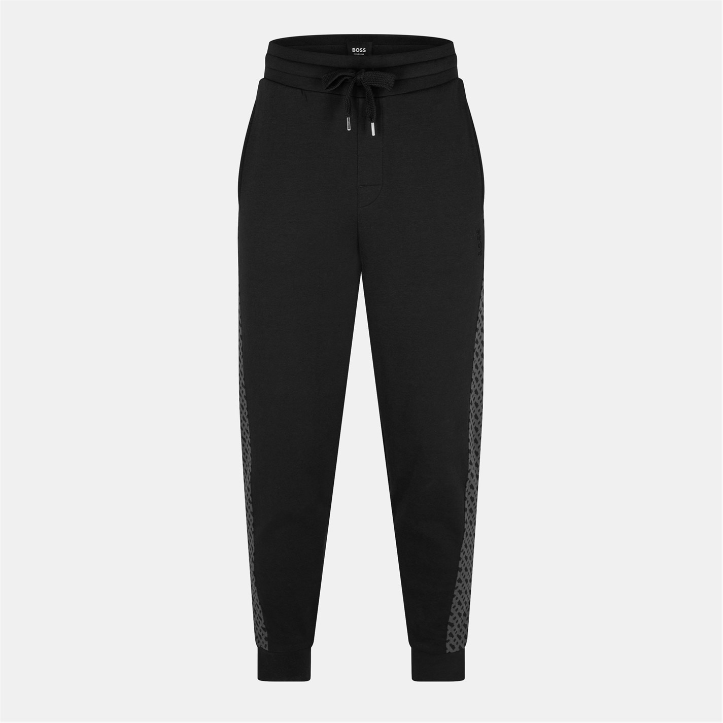 Tepláky Boss Black 001 8797328 Men's BW LukeMono Closed Hem Fleece Jogger Bottoms - 1