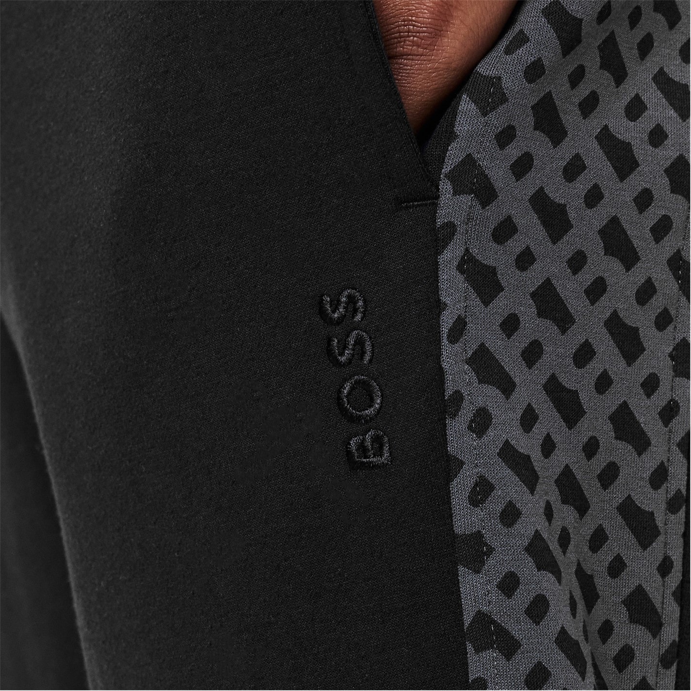 Tepláky Boss Black 001 8797328 Men's BW LukeMono Closed Hem Fleece Jogger Bottoms - 5