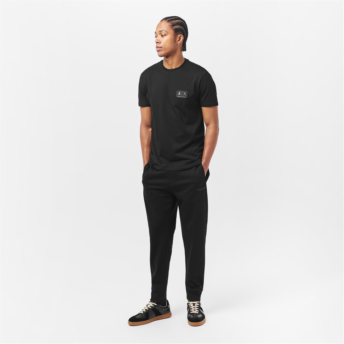 Tepláky Armani Exchange Black UC001 2255801 Men's Closed Hem Fleece Joggers - 6