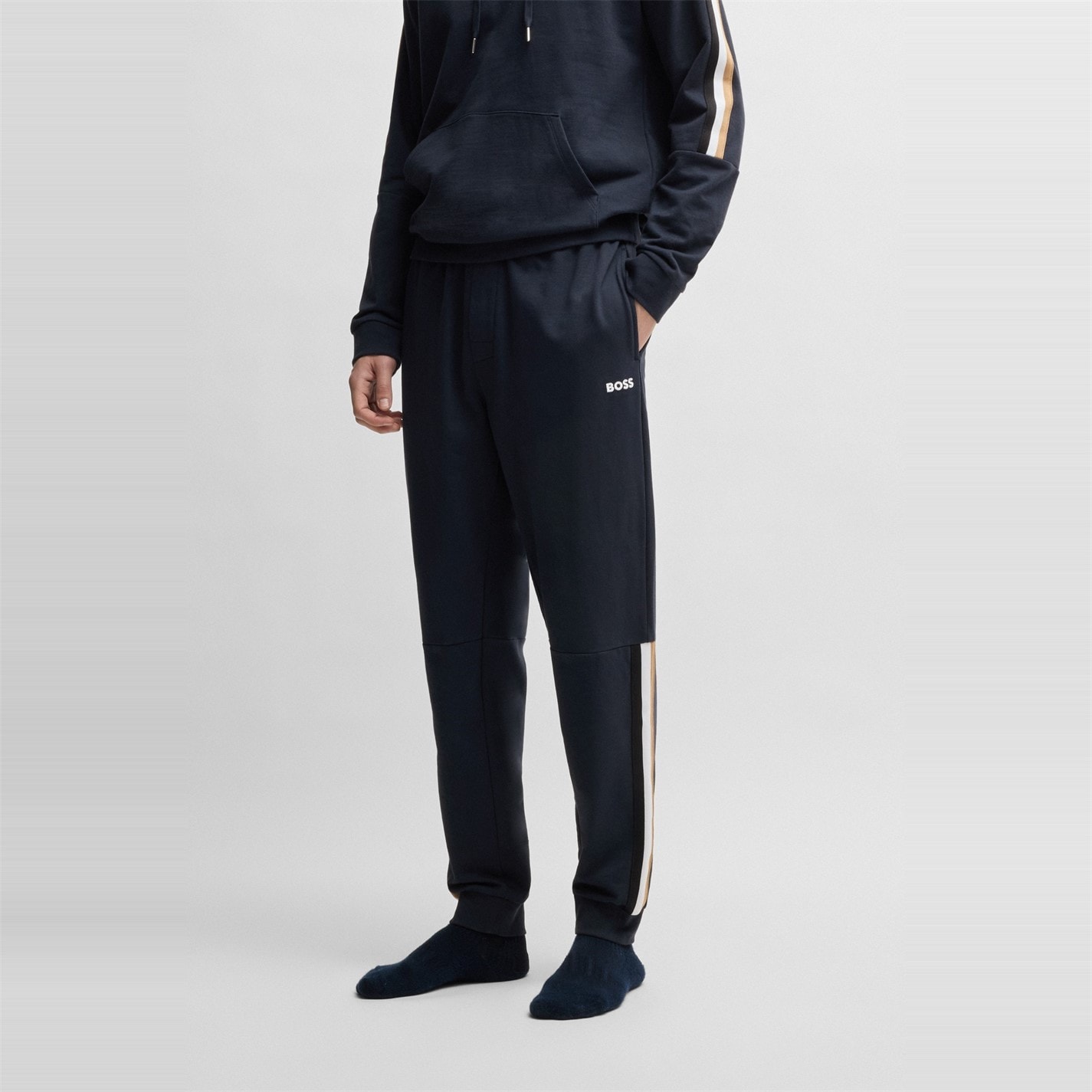 Tepláky Boss Navy 541182 Mens BOSS Iconic Closed Hem Fleece Joggers - 2