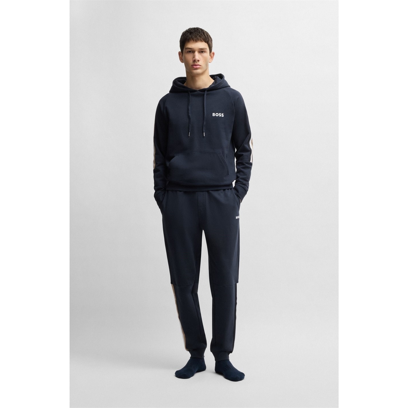 Tepláky Boss Navy 541182 Mens BOSS Iconic Closed Hem Fleece Joggers - 5