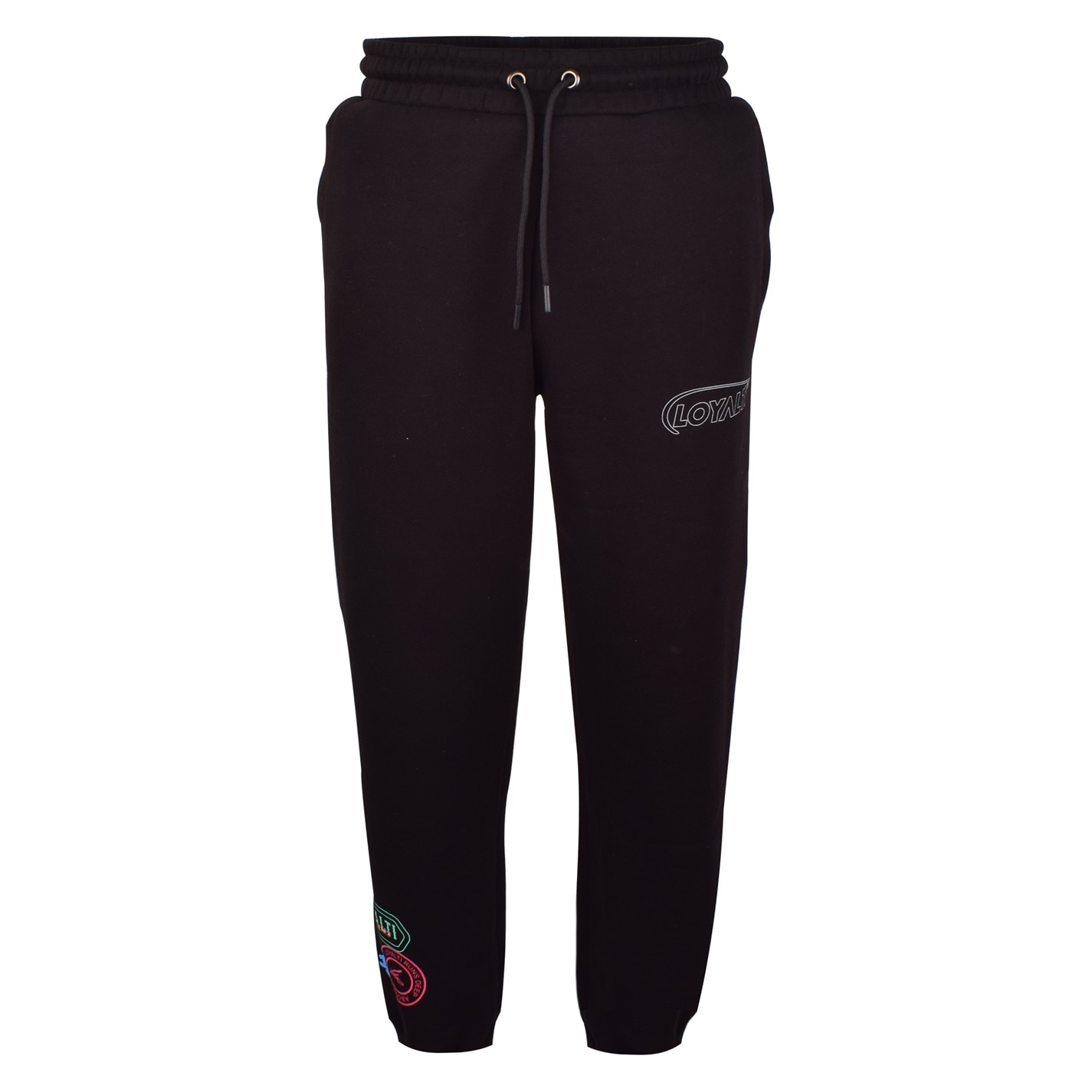 Tepláky Loyalti Black 6869122 Men's Badge Closed Hem Fleece Joggers - 1