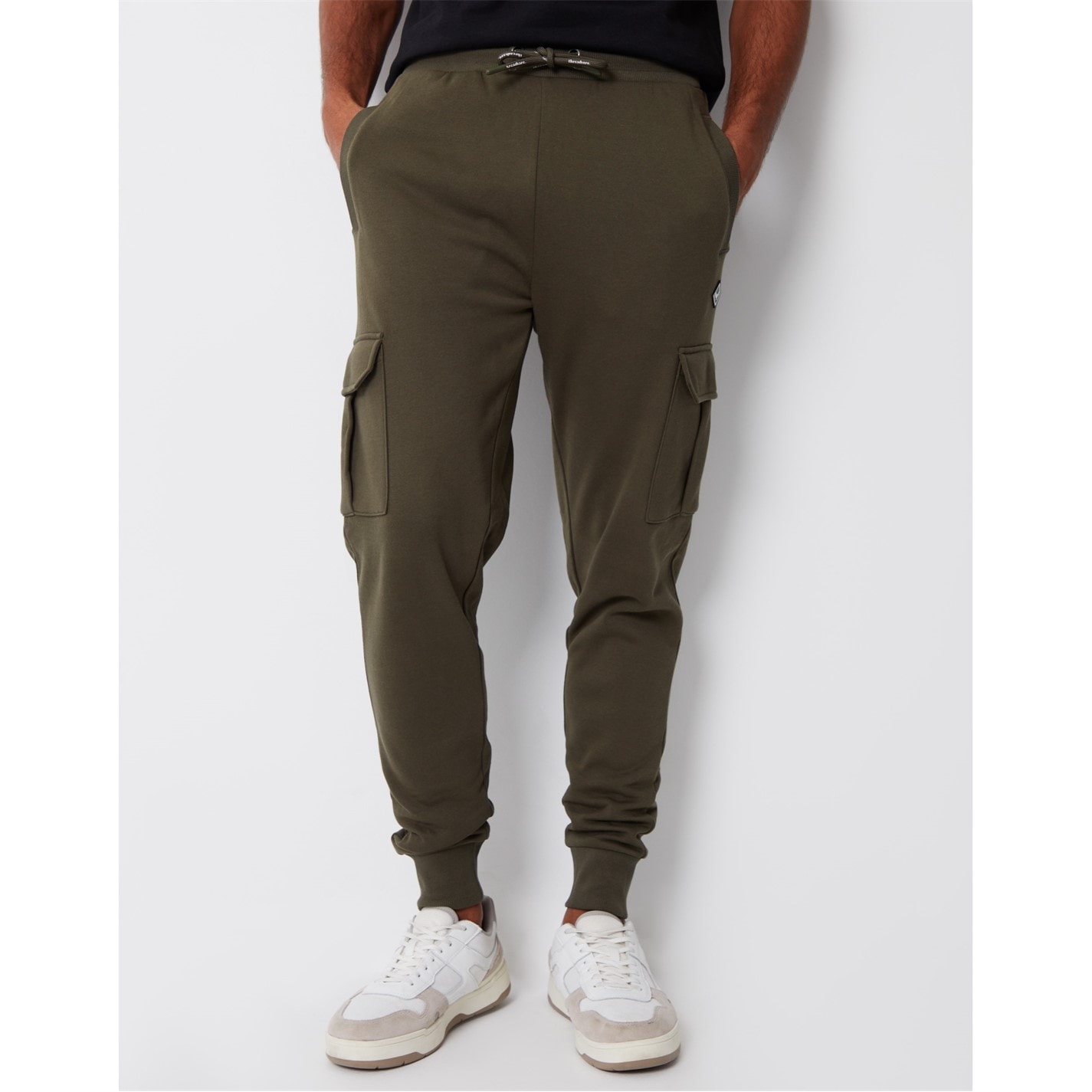 Tepláky Threadbare Khaki 353321 Men's Closed Hem Fleece Joggers - 1