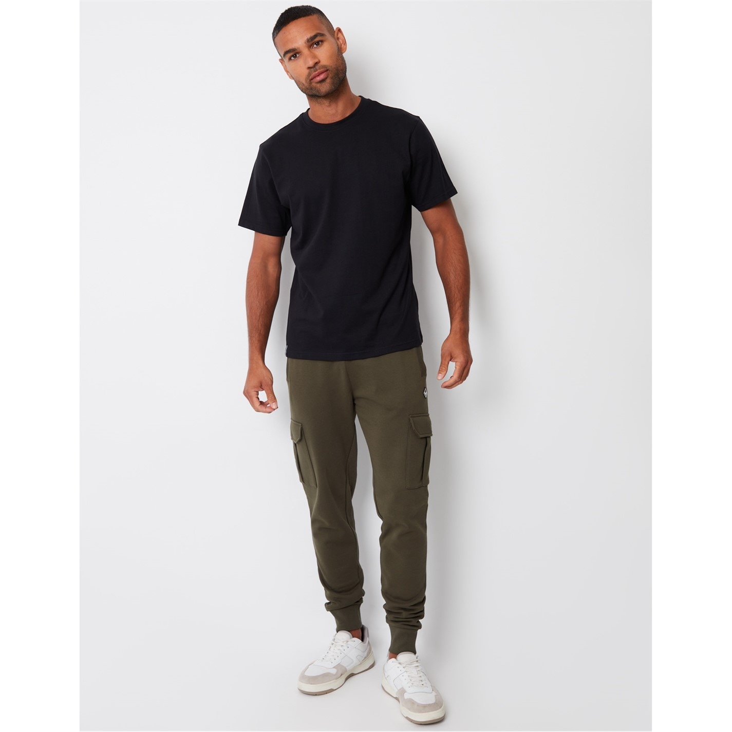 Tepláky Threadbare Khaki 353321 Men's Closed Hem Fleece Joggers - 2