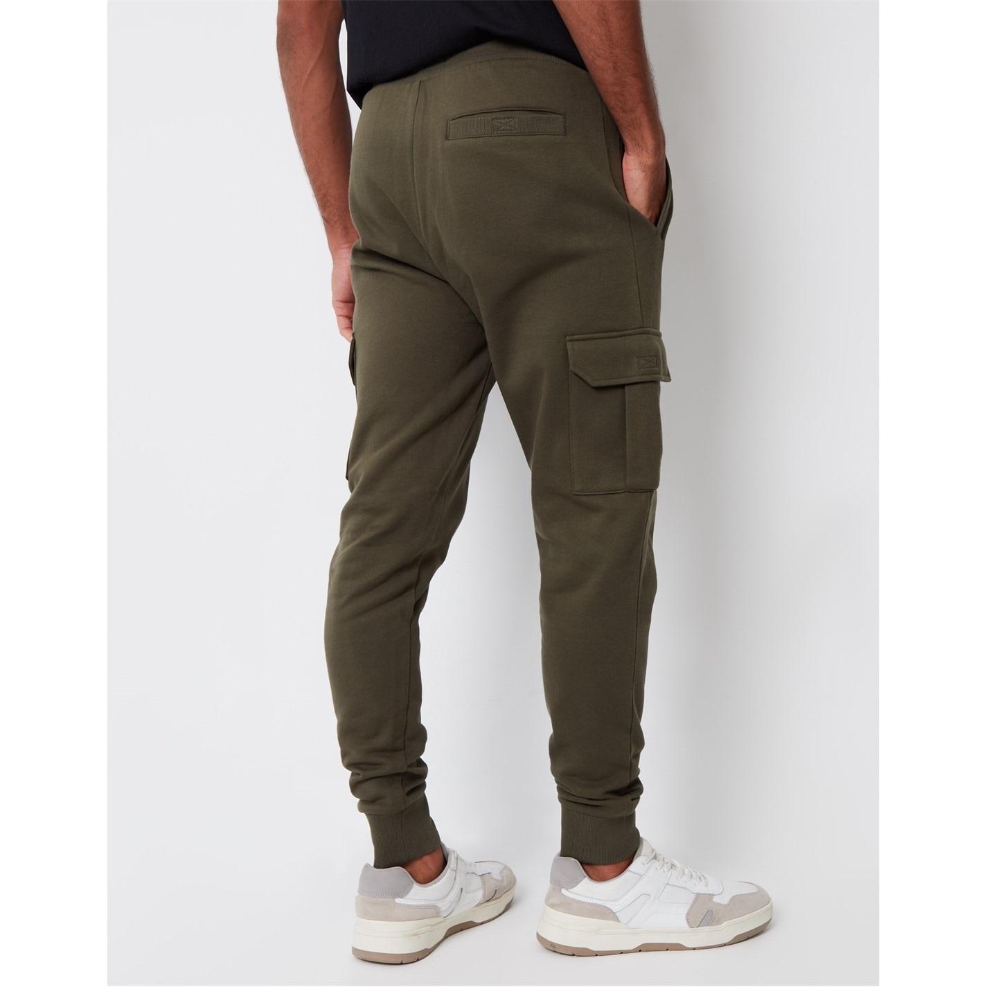 Tepláky Threadbare Khaki 353321 Men's Closed Hem Fleece Joggers - 3