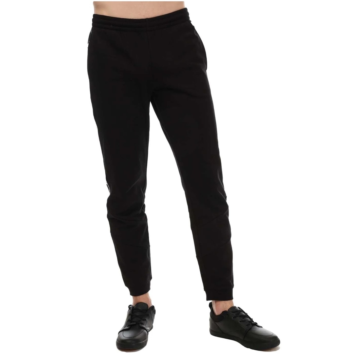 Tepláky Lacoste Black 1017231 Men's Tape Logo Fleece Closed Hem Joggers - 1