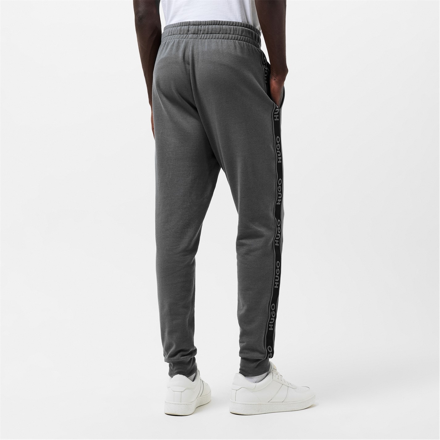 Tepláky Hugo Grey 164007 Mens HUGO Bodywear Liam Closed Hem Soft Fleece Joggers with Elasticated Cuffs - 4