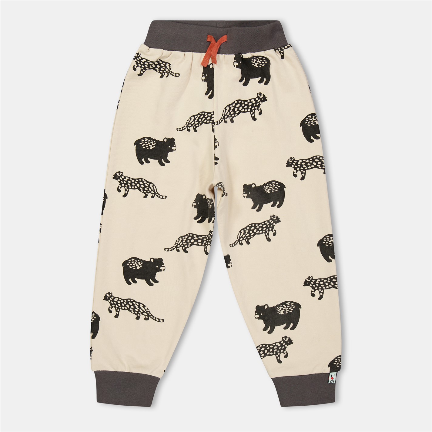 Dětské tepláky Lilly and Sid White 8749356 Leopard Closed Hem Fleece Joggers - 1
