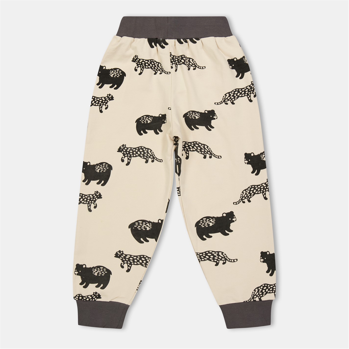 Dětské tepláky Lilly and Sid White 8749356 Leopard Closed Hem Fleece Joggers - 2