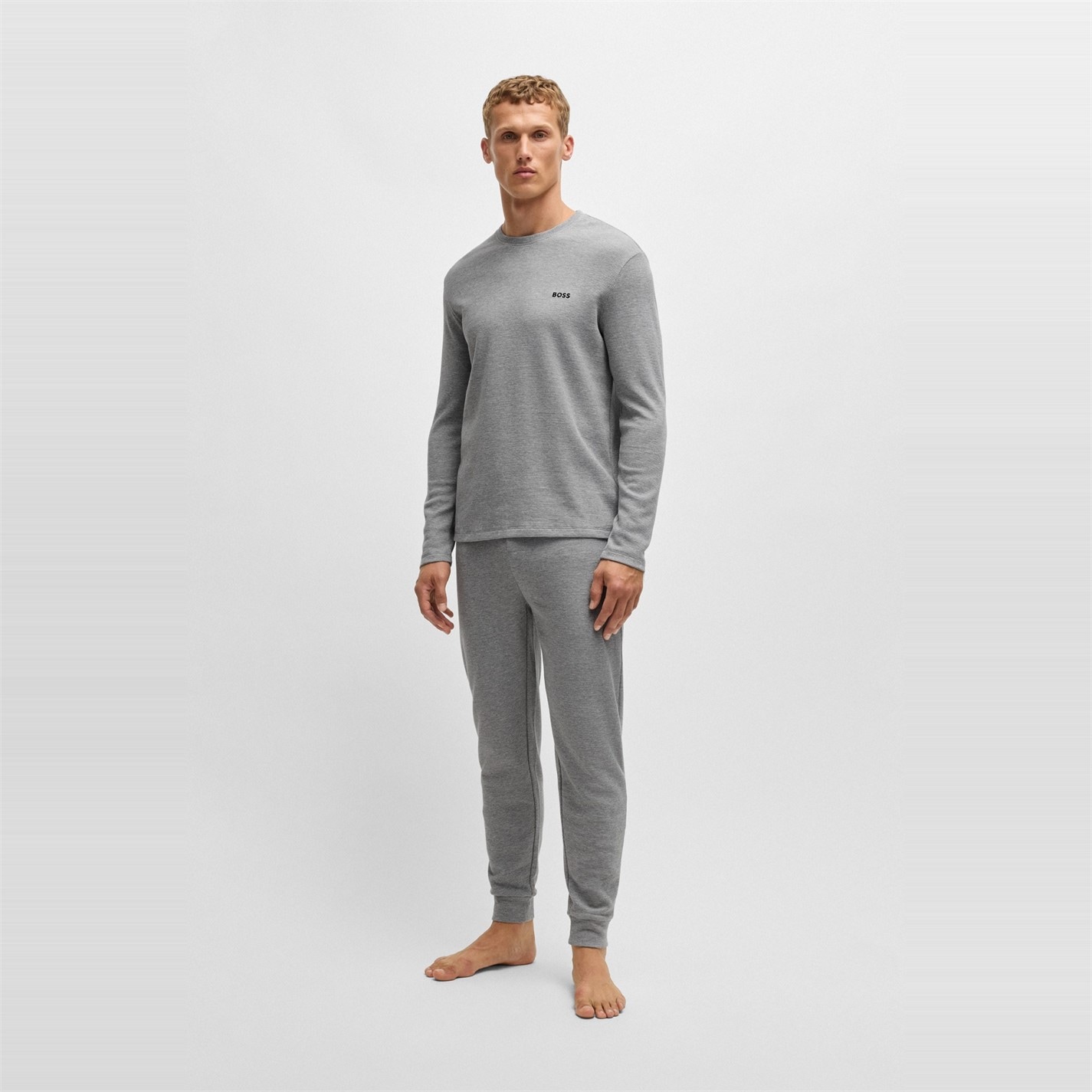 Tepláky Boss Grey 6910440 Men's BW Waffle Jogging Bottoms - 5