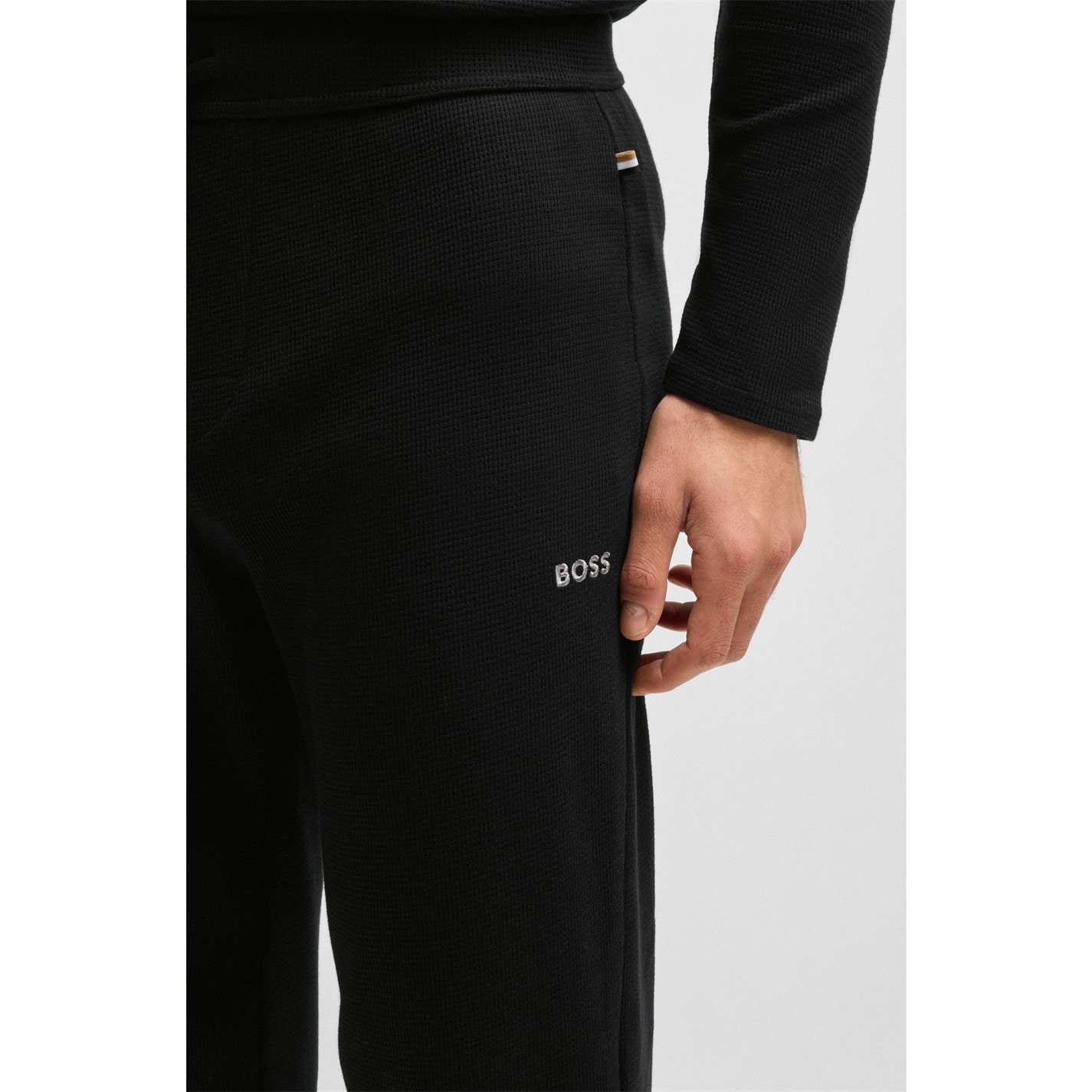 Tepláky Boss Black 001 5528397 Men's BW Waffle Jogging Bottoms - 4