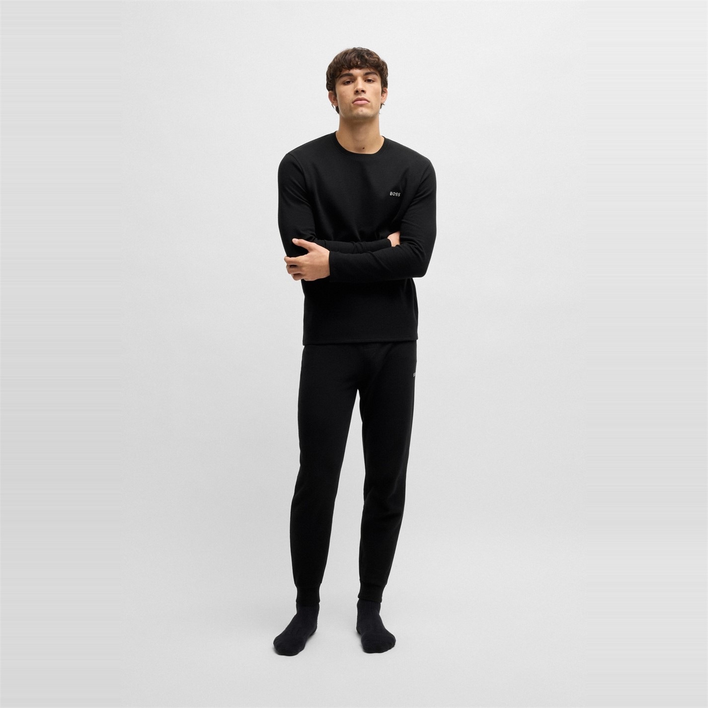 Tepláky Boss Black 001 5528397 Men's BW Waffle Jogging Bottoms - 5