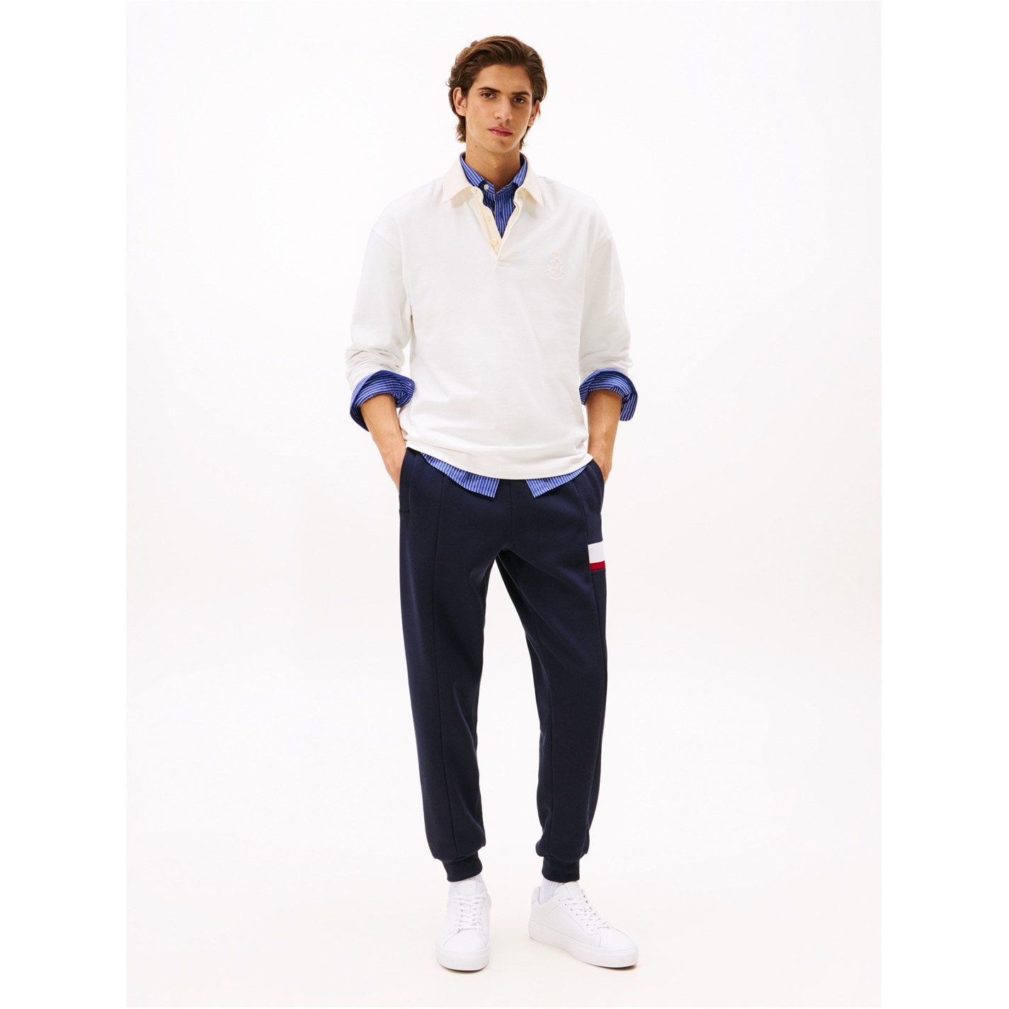 Tepláky Tommy Hilfiger Desert Sky DW5 8211214 Men's Sleeve Tape Fleece Tapered Fit Joggers - 2