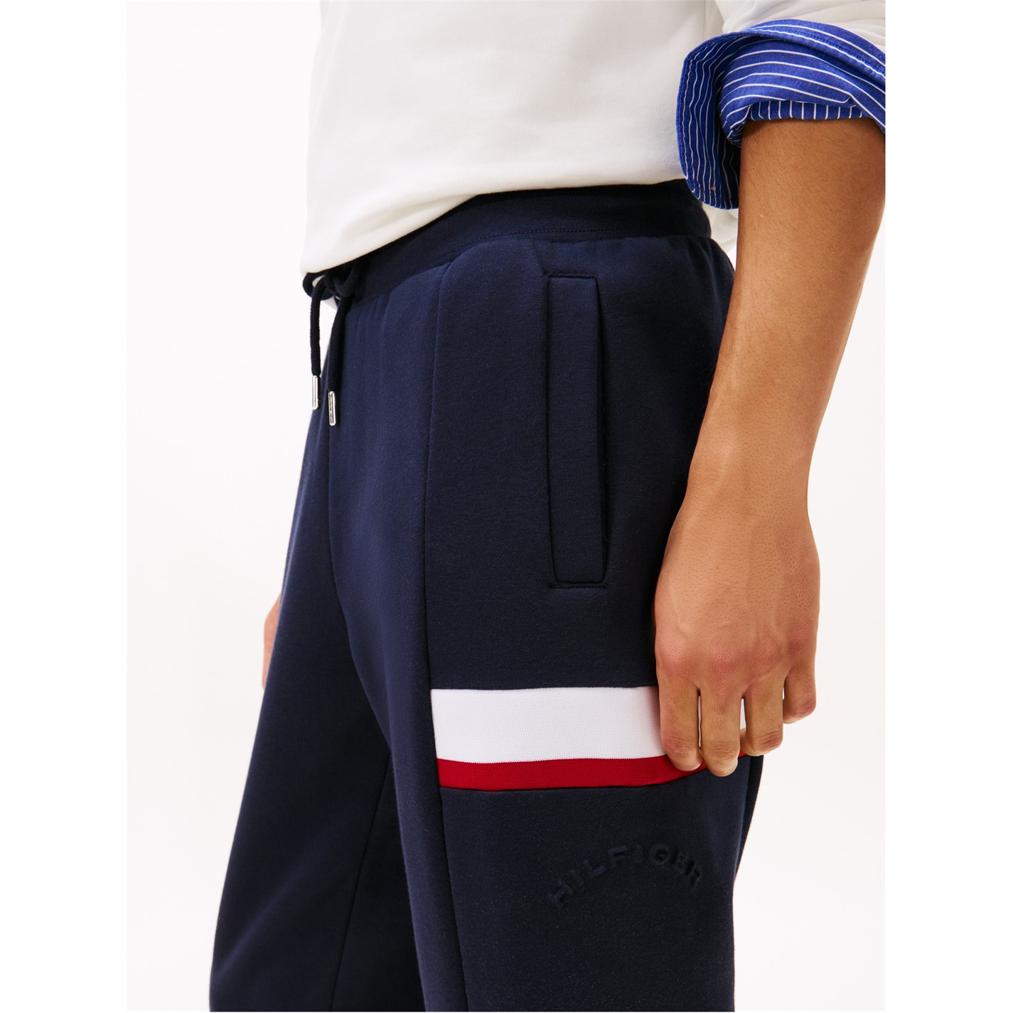 Tepláky Tommy Hilfiger Desert Sky DW5 8211214 Men's Sleeve Tape Fleece Tapered Fit Joggers - 5