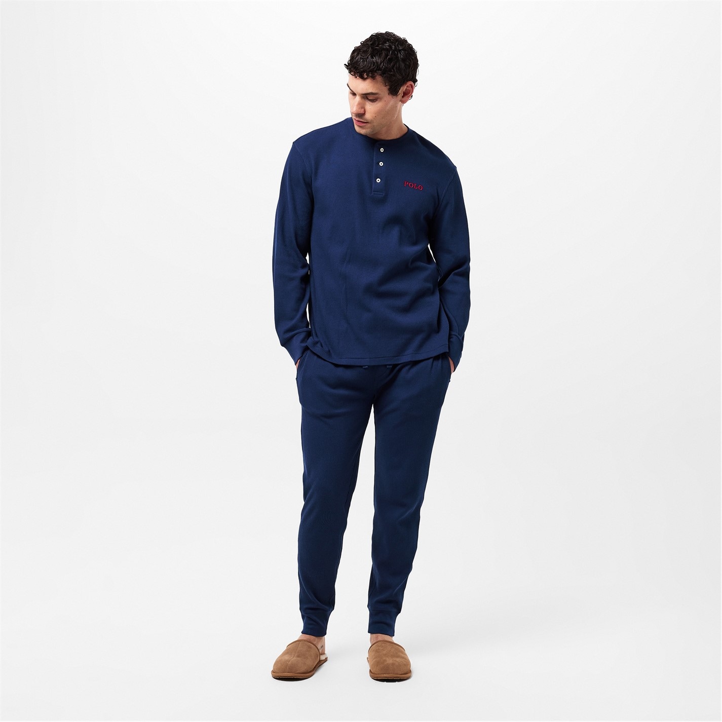 Tepláky Polo Ralph Lauren Cruise Navy 3438315 Men's Waffle Cuffed Fleece Joggers - 6