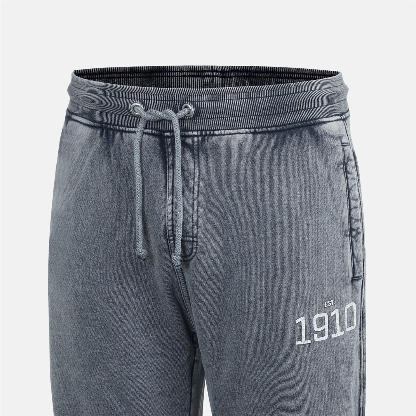 Tepláky Everlast Washed Grey 621028 Men's NYC Jog Closed Hem Fleece Joggers - 5
