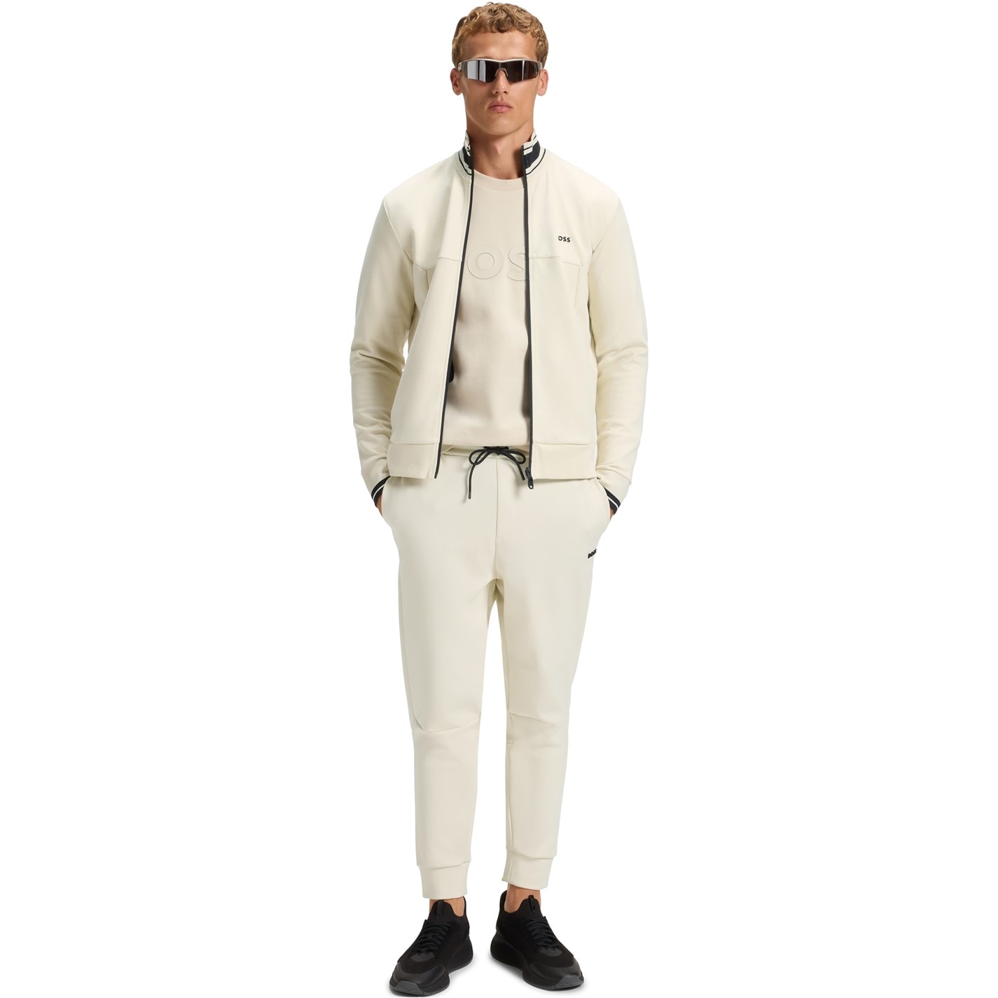 Tepláky Boss Open White 6999767 Mens BOSS GREEN Soft Cotton-Blend Jogging Bottoms - 5