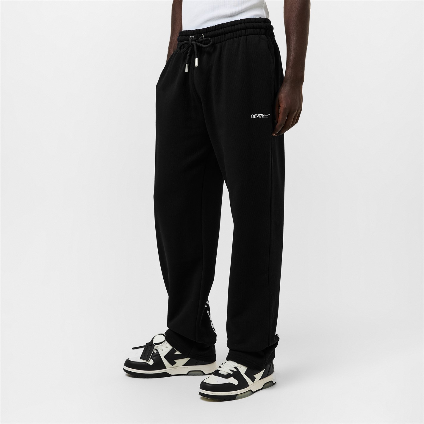 Tepláky Off White Black-White 479617 Men's Arrow Fleece Closed Hem Joggers - 3