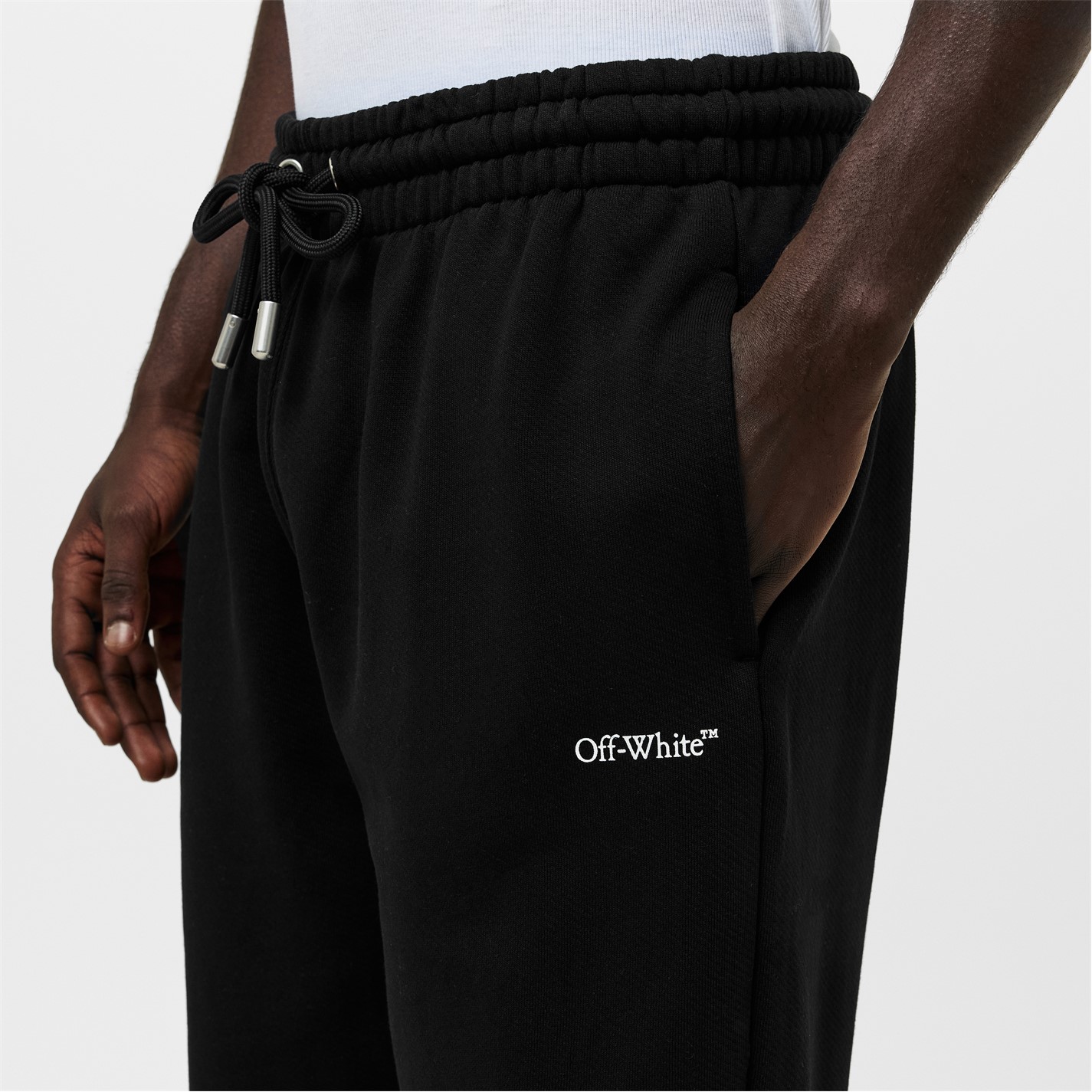 Tepláky Off White Black-White 479617 Men's Arrow Fleece Closed Hem Joggers - 5
