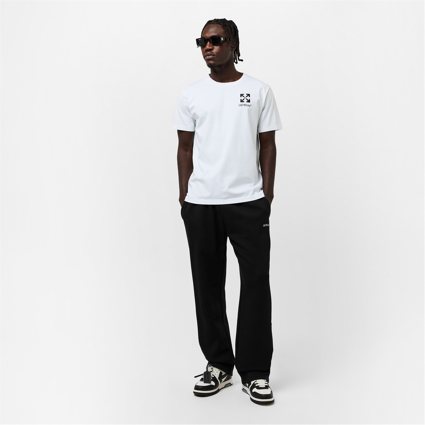 Tepláky Off White Black-White 479617 Men's Arrow Fleece Closed Hem Joggers - 6