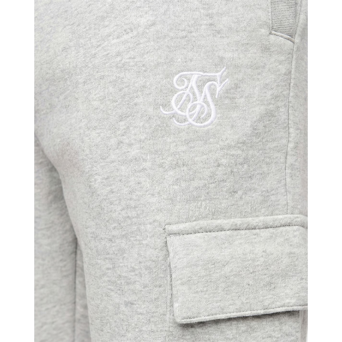 Tepláky SikSilk Grey Marl 309108 Men's Closed Hem Fleece Joggers - 4
