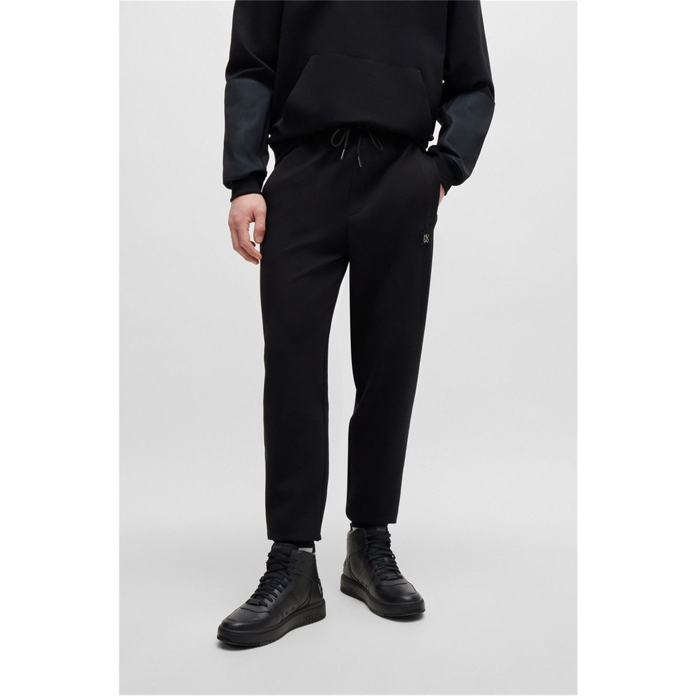 Tepláky HUGO Black 001 7781533 Men's Dimacs Fleece Closed Cuff Joggers - 1
