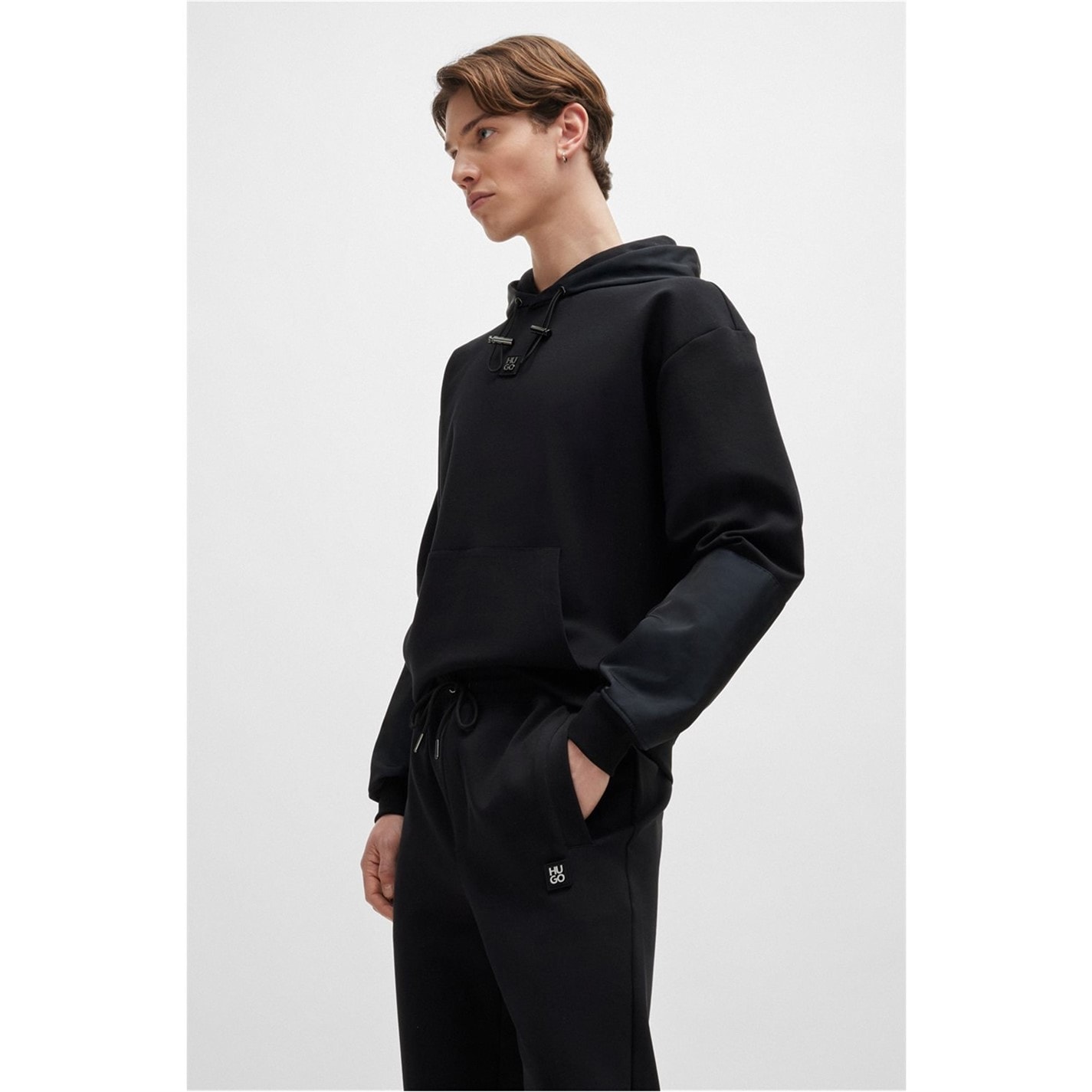 Tepláky HUGO Black 001 7781533 Men's Dimacs Fleece Closed Cuff Joggers - 4