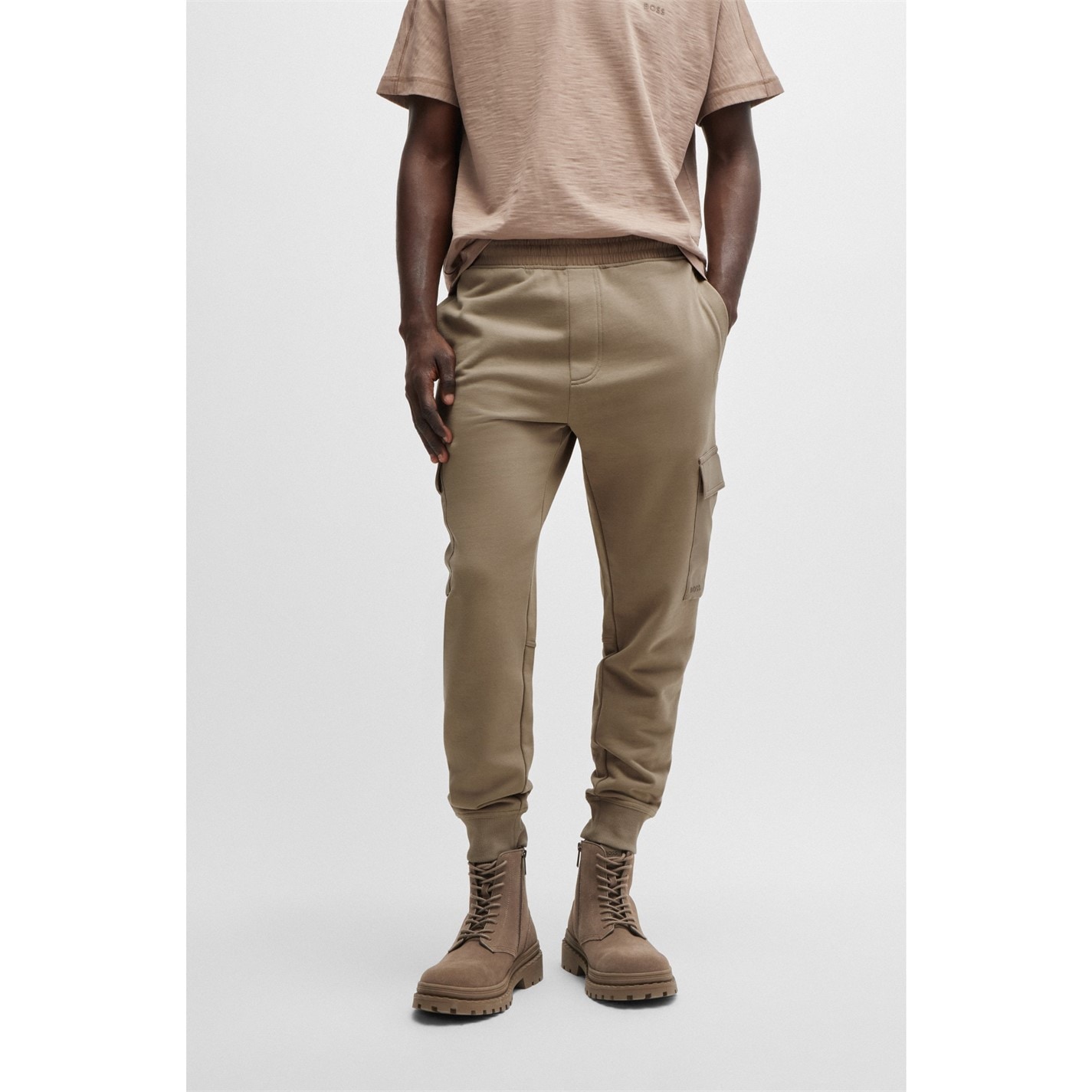 Tepláky Boss Open Brown 246 2710281 Men's Pocketcargo Closed Hem Fleece Trousers - 2