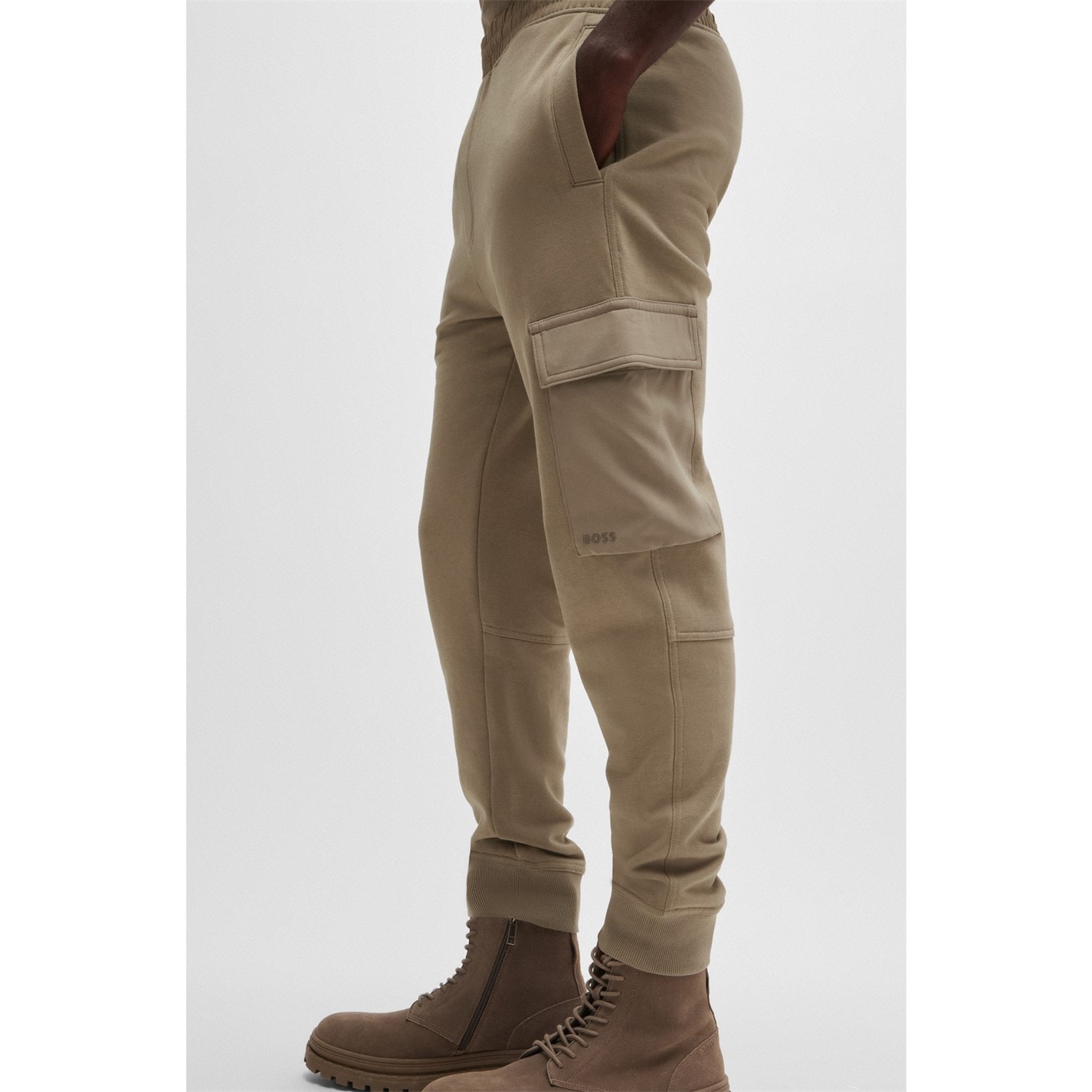 Tepláky Boss Open Brown 246 2710281 Men's Pocketcargo Closed Hem Fleece Trousers - 4