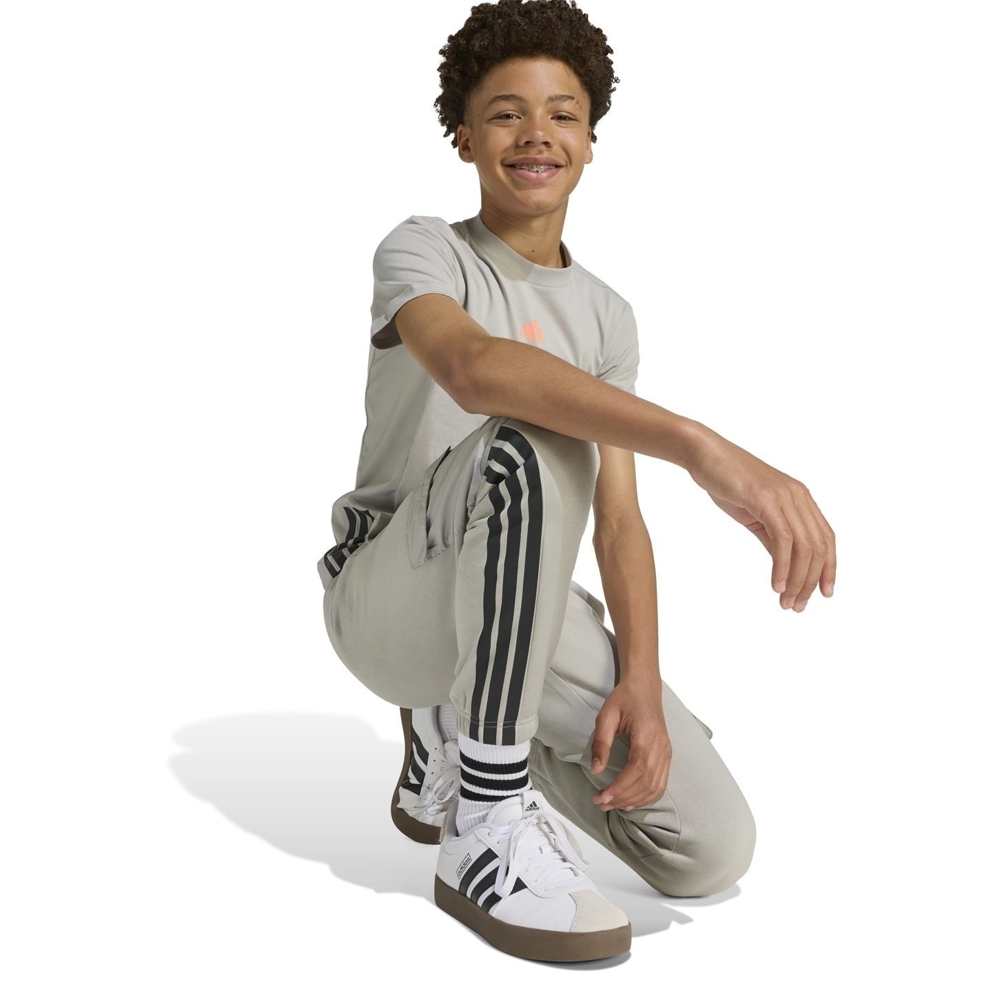 Dětské tepláky adidas Grey 456295 Utility Fleece Cargo Joggers Juniors - 4