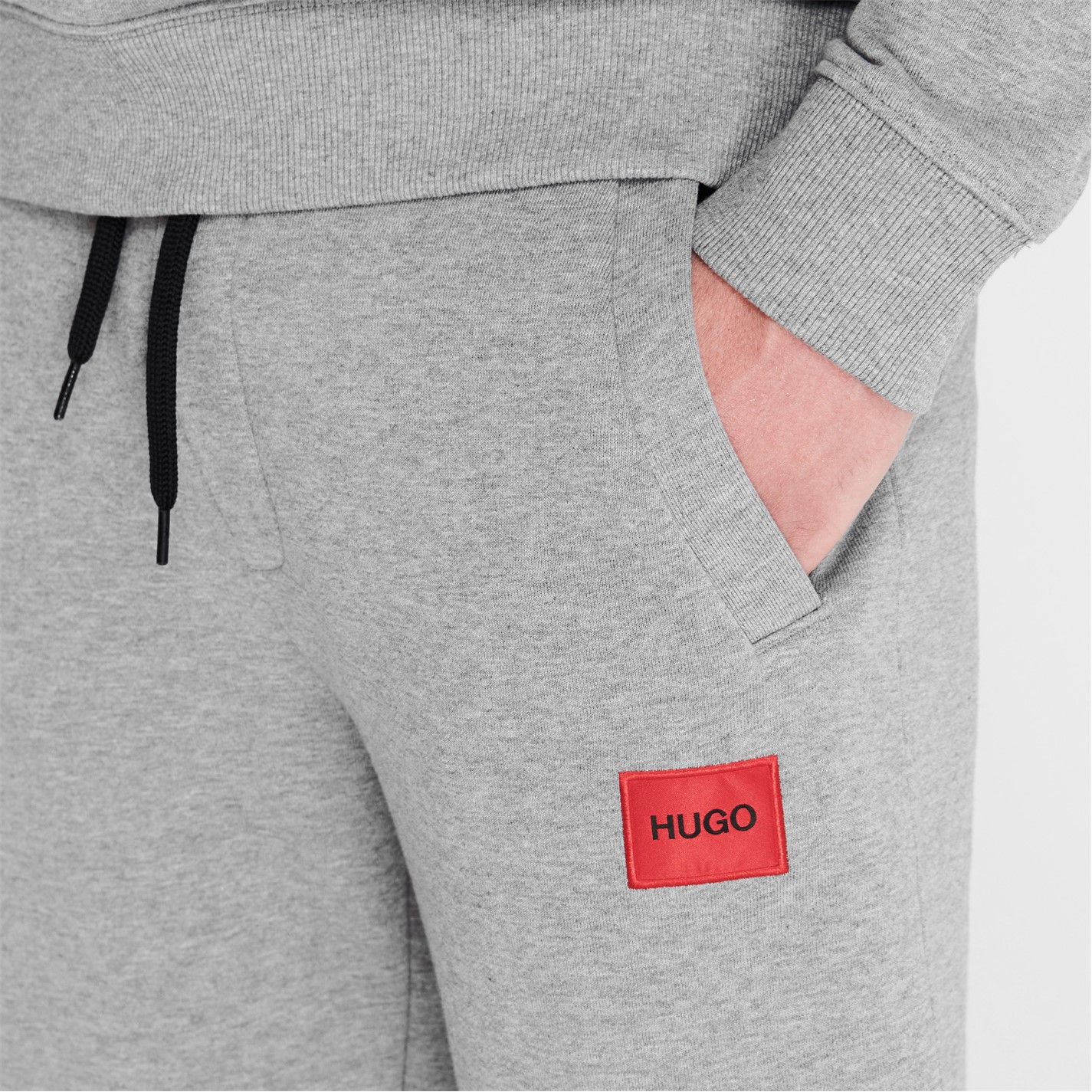 Kalhoty Hugo Grey 029 3426231 Mens HUGO Doak Closed Hem Jogging Bottoms with Logo Detail - 3
