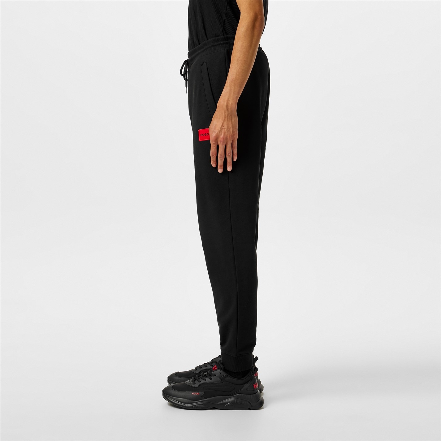 Kalhoty Hugo Black 001 8487307 Mens HUGO Doak Closed Hem Jogging Bottoms with Logo Detail - 2