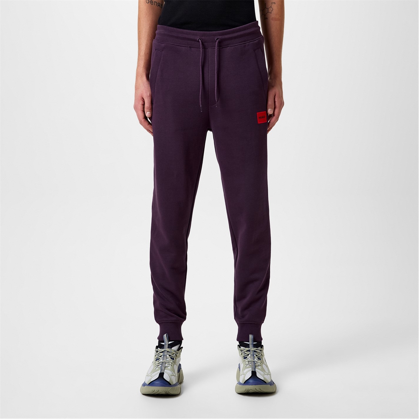 Tepláky Hugo Purple 543 7711490 Mens HUGO Doak Closed Hem Jogging Bottoms with Logo Detail - 3