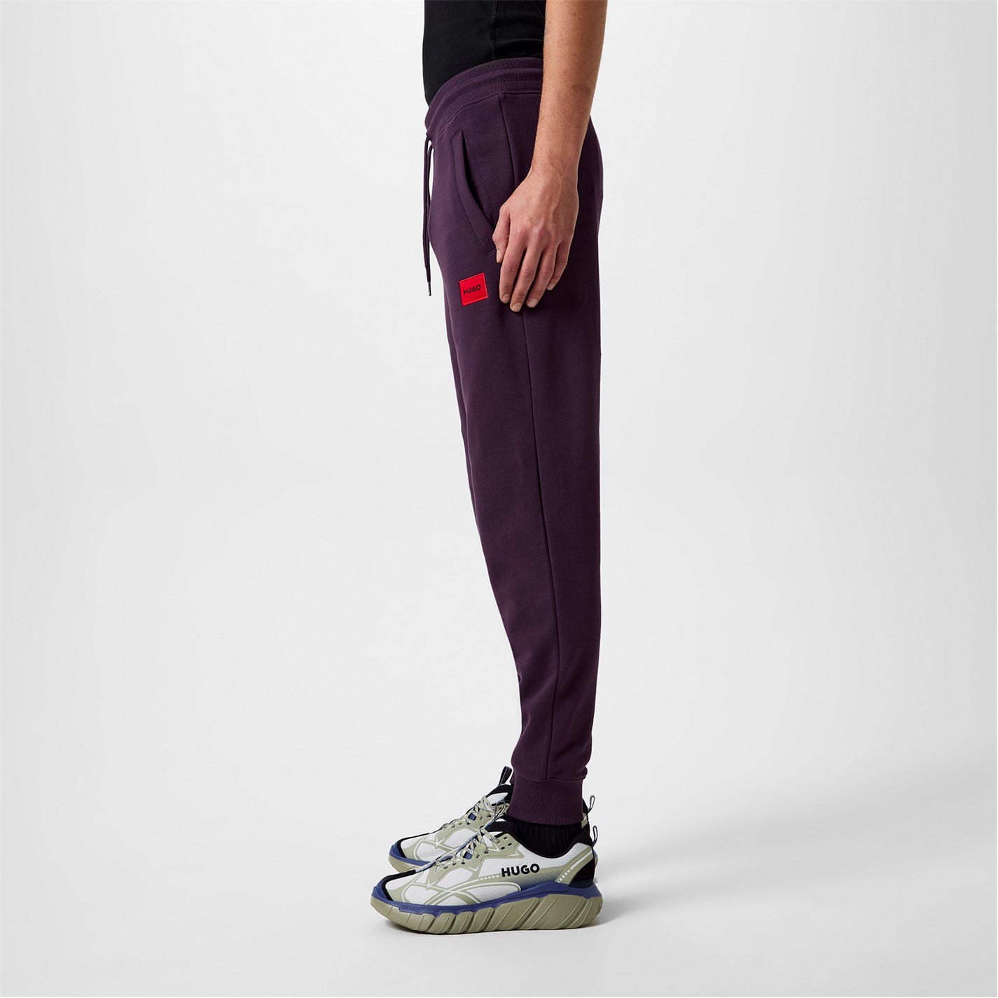 Tepláky Hugo Purple 543 7711490 Mens HUGO Doak Closed Hem Jogging Bottoms with Logo Detail - 5