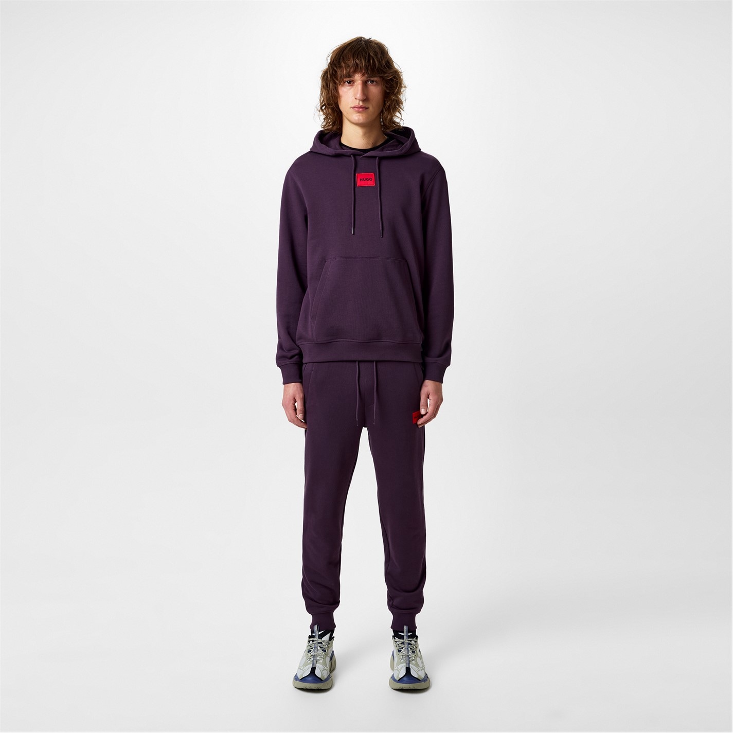 Tepláky Hugo Purple 543 7711490 Mens HUGO Doak Closed Hem Jogging Bottoms with Logo Detail - 6