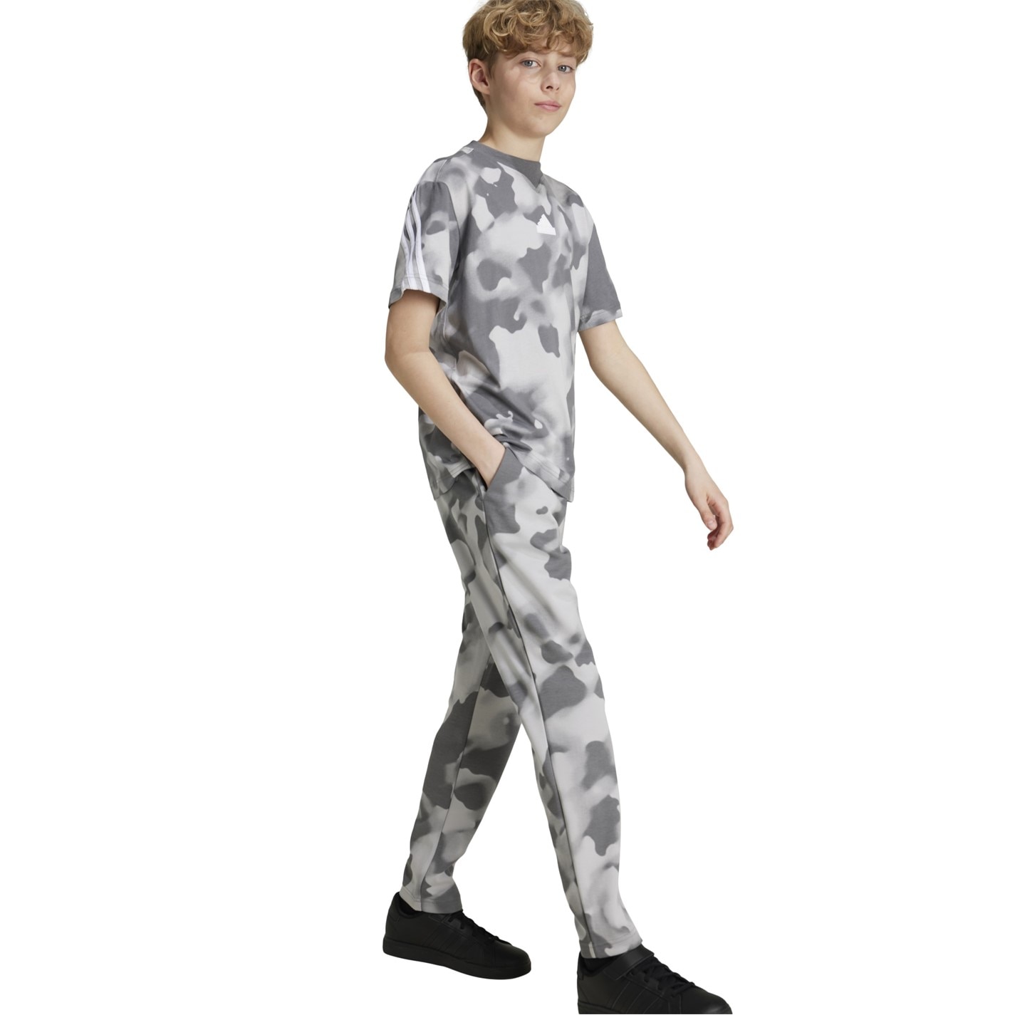 Dětské tepláky adidas Grey 6703925 Unisex Kids Fi All Over Print Fleece Joggers - 6