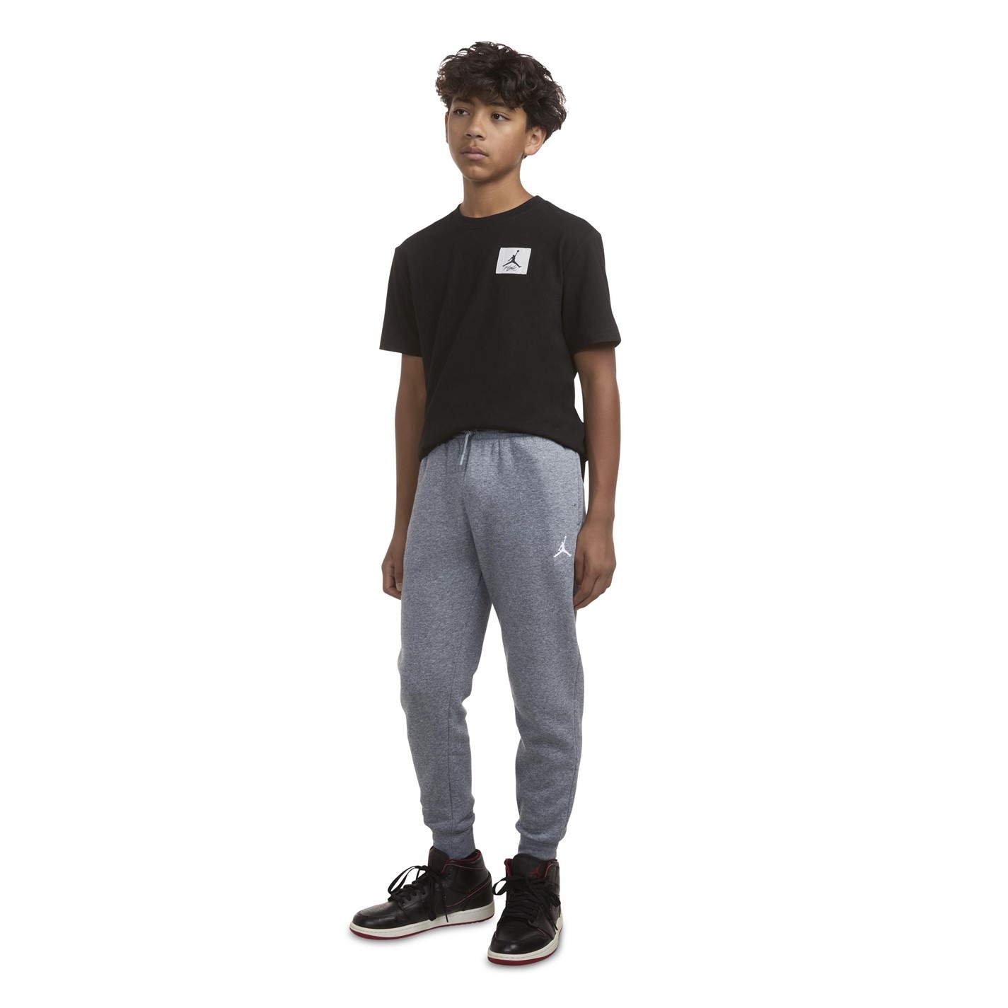 Air Jordan Grey Heather 7830093 JM Fleece Pants Junior Boys - 5
