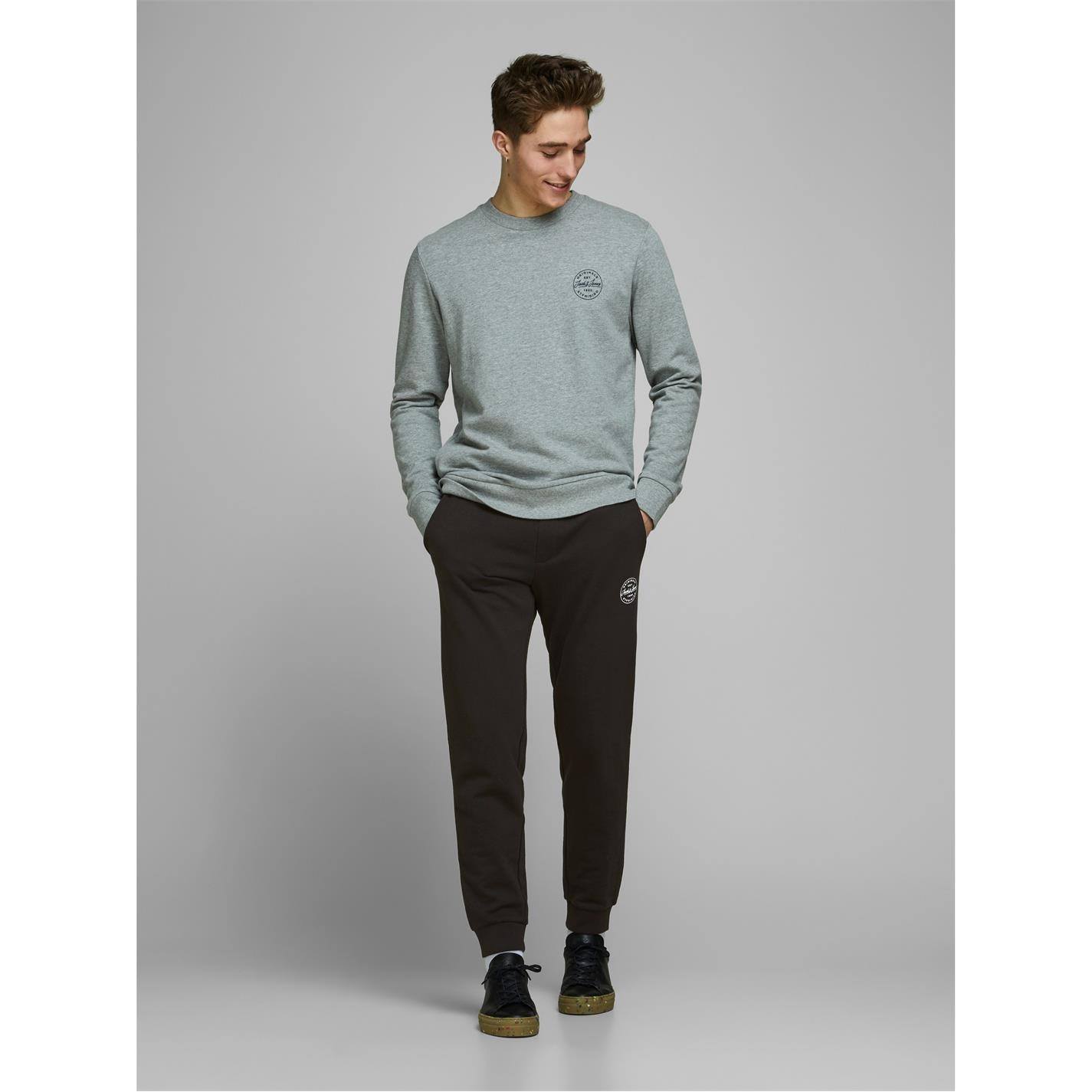Tepláky Jack and Jones Black 8110349 Gordon Shark Jogging Bottoms - 3