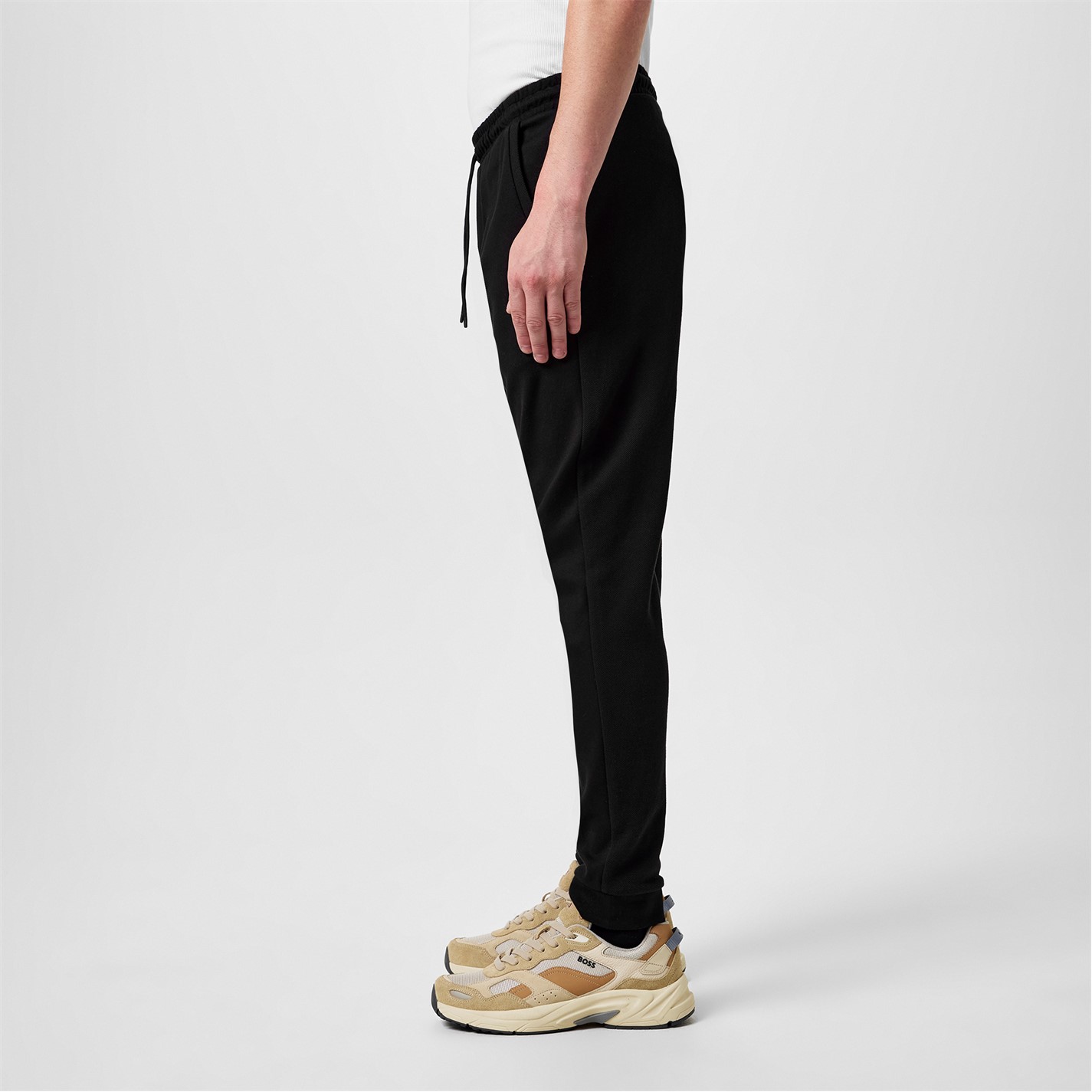 Kalhoty Boss Black 001 7480413 Men's HadikoCurve Jog Rubberised Logo Jogging Bottoms - 2