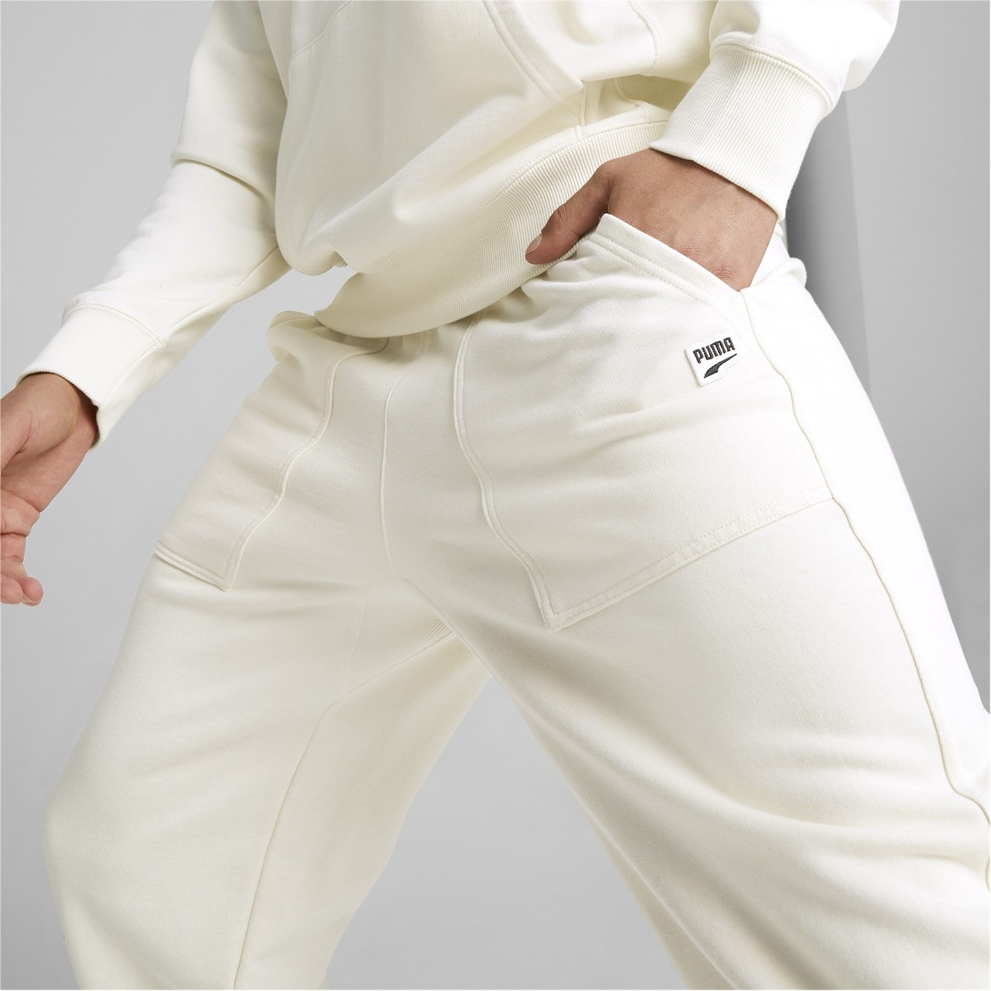Tepláky Puma Cream 7064160 Fleeced Jogging Bottoms Mens - 2