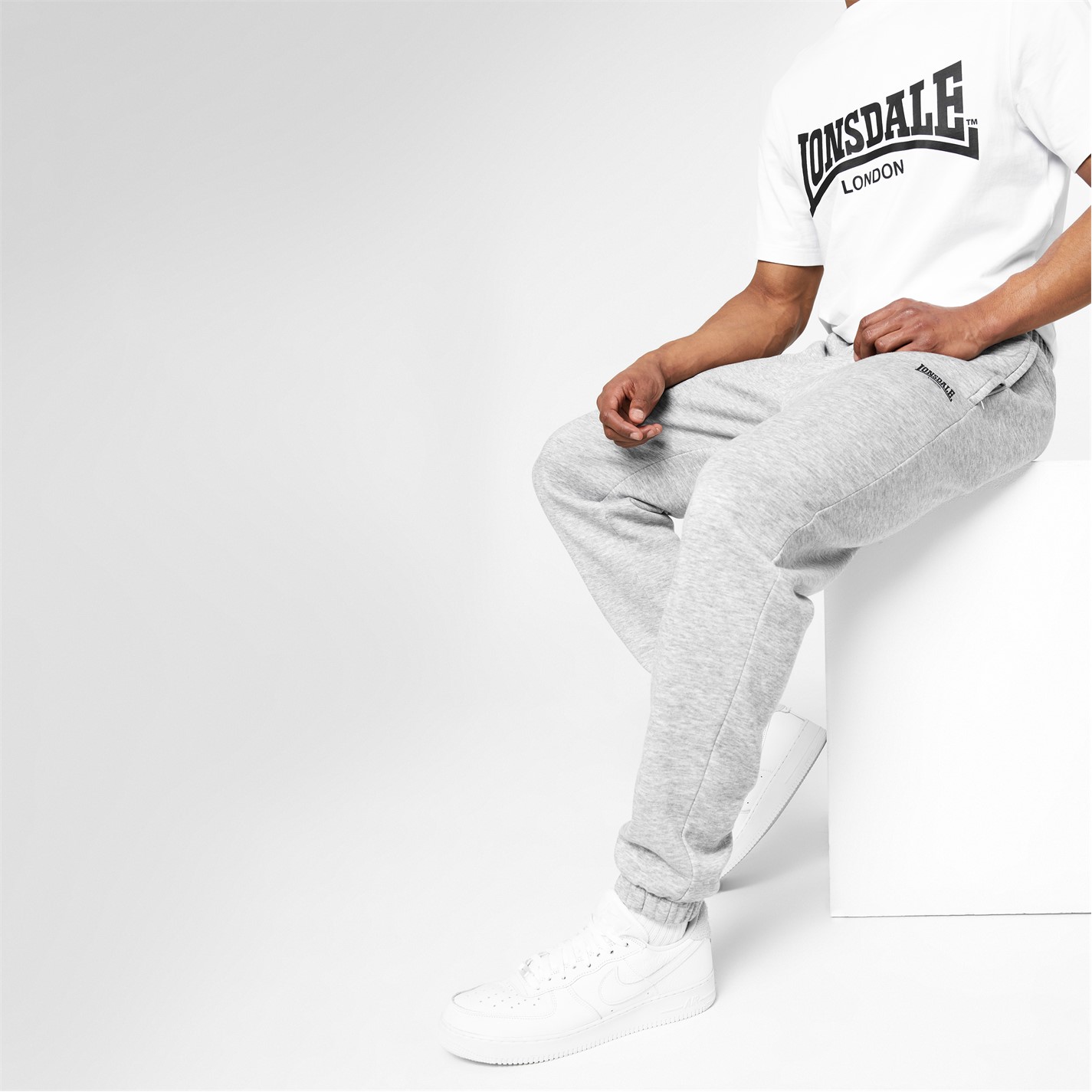 Tepláky Lonsdale Grey M 3735999 Essential Joggers Mens - 4